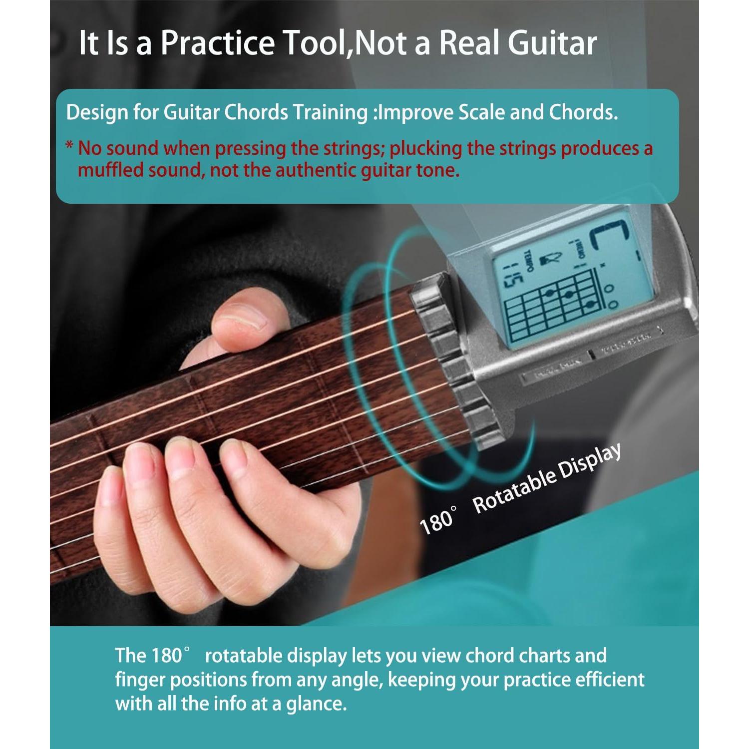 Entrenador de Acordes de Guitarra Moreup Portátil con Pantalla