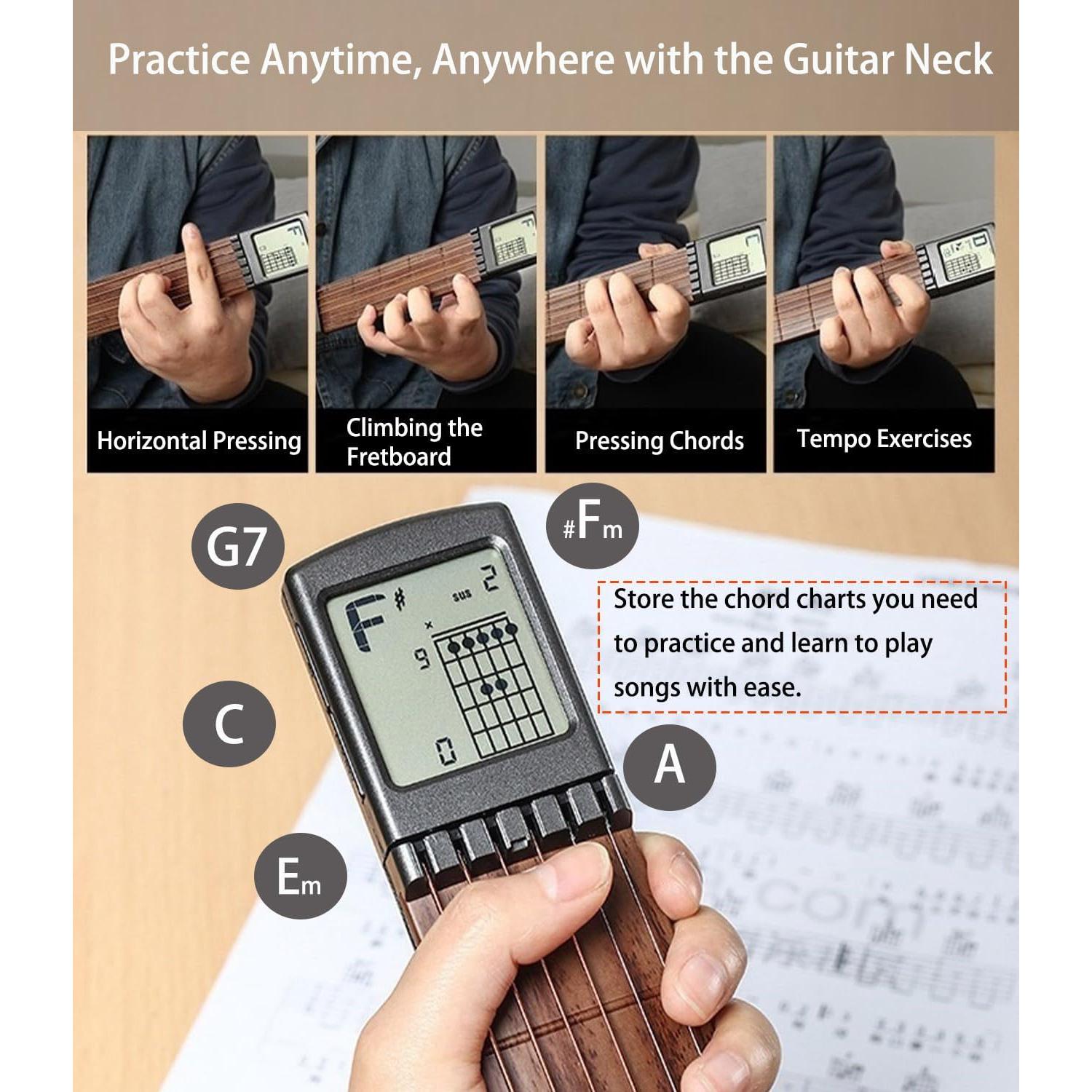 Entrenador de Acordes de Guitarra Moreup Portátil con Pantalla