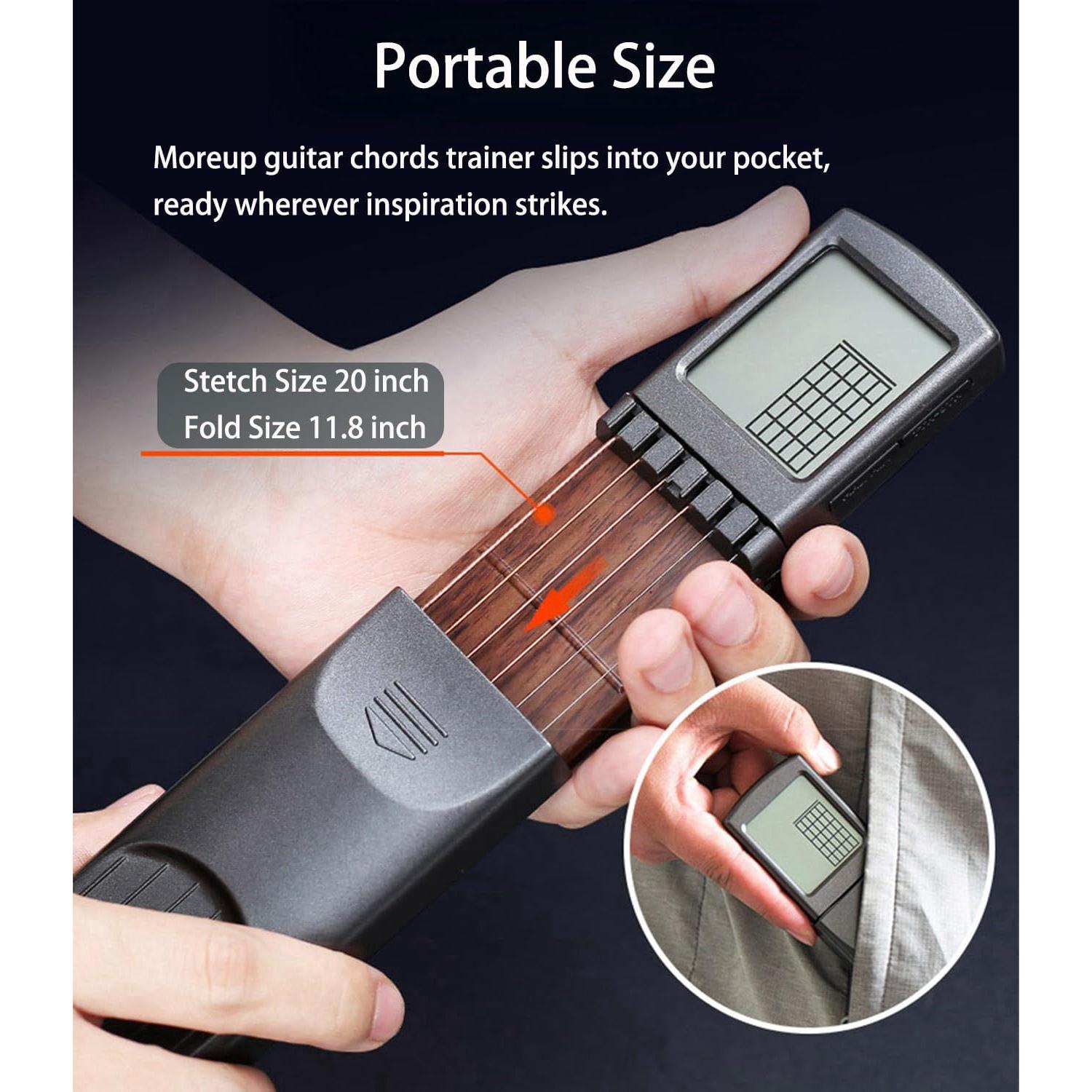 Entrenador de Acordes de Guitarra Moreup Portátil con Pantalla