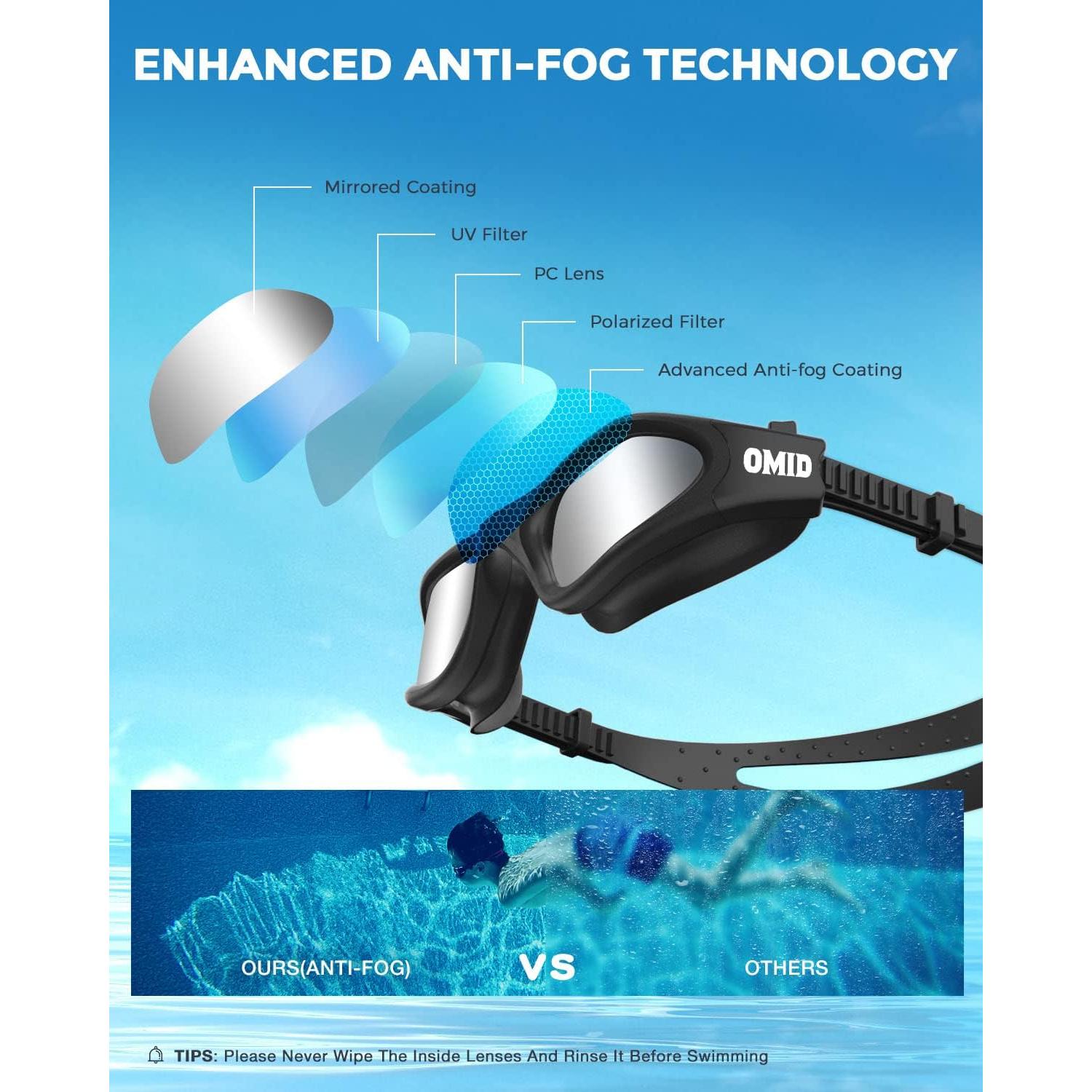 Gafas de natación OMID P2mini para niños, polarizadas y cómodas