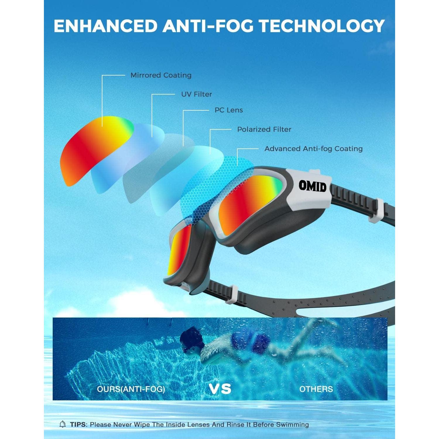 Gafas de natación OMID P2mini para niños, anti-vaho y UV