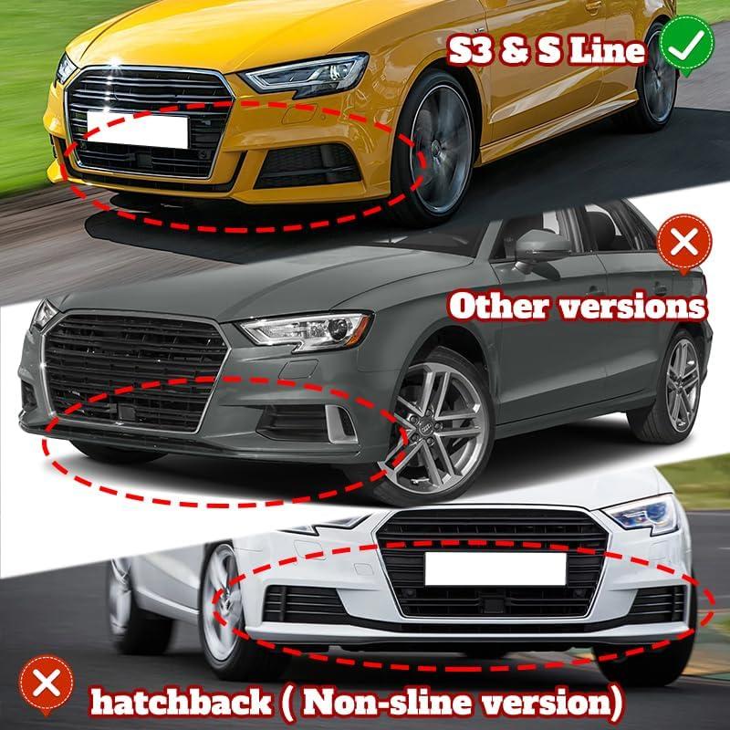 Kit Carrocería Frontal 9 Piezas Audi A3 S3 2017-2020 Negro