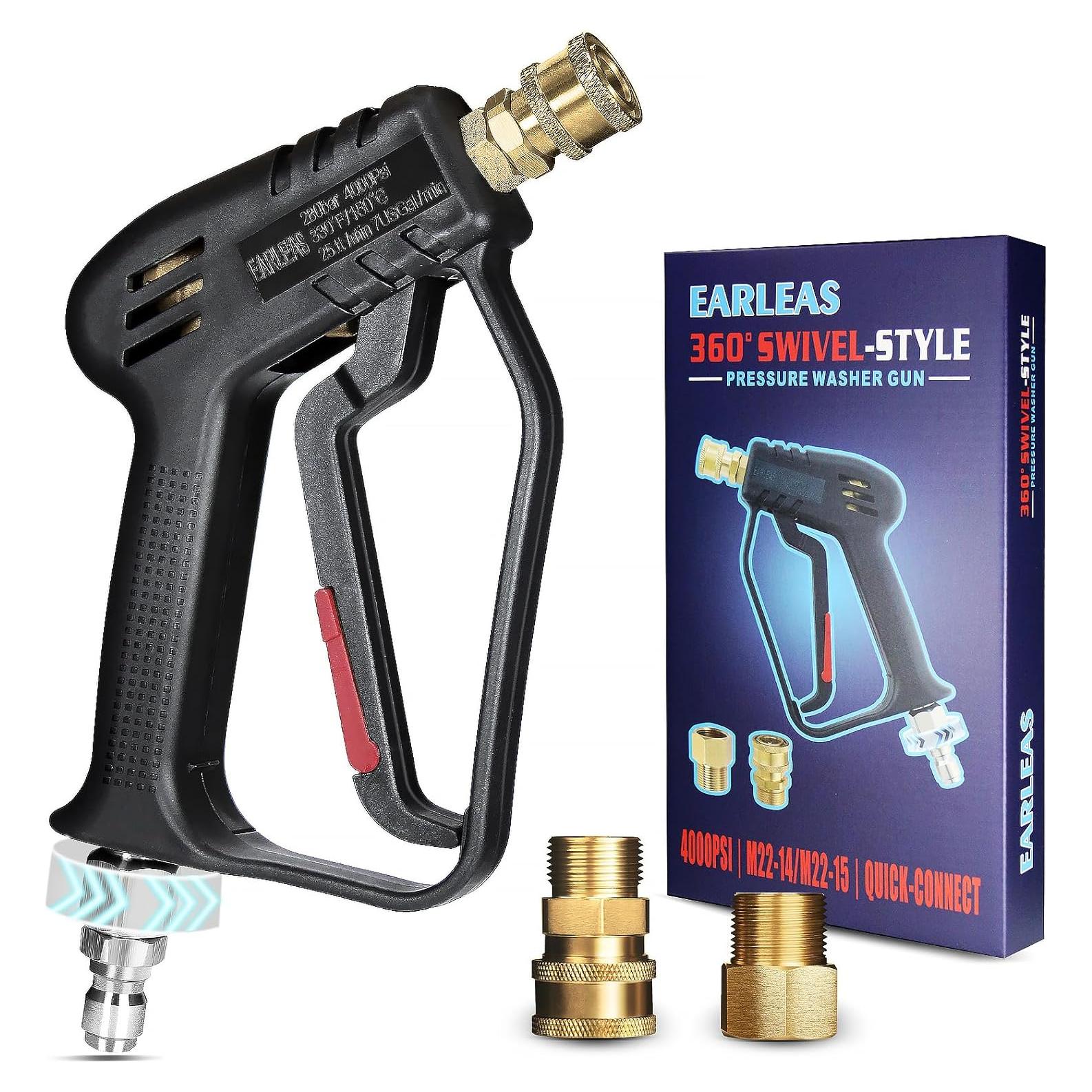 Pistola de Lavadora a Presión EARLEAS 4000 PSI Corta Giratoria