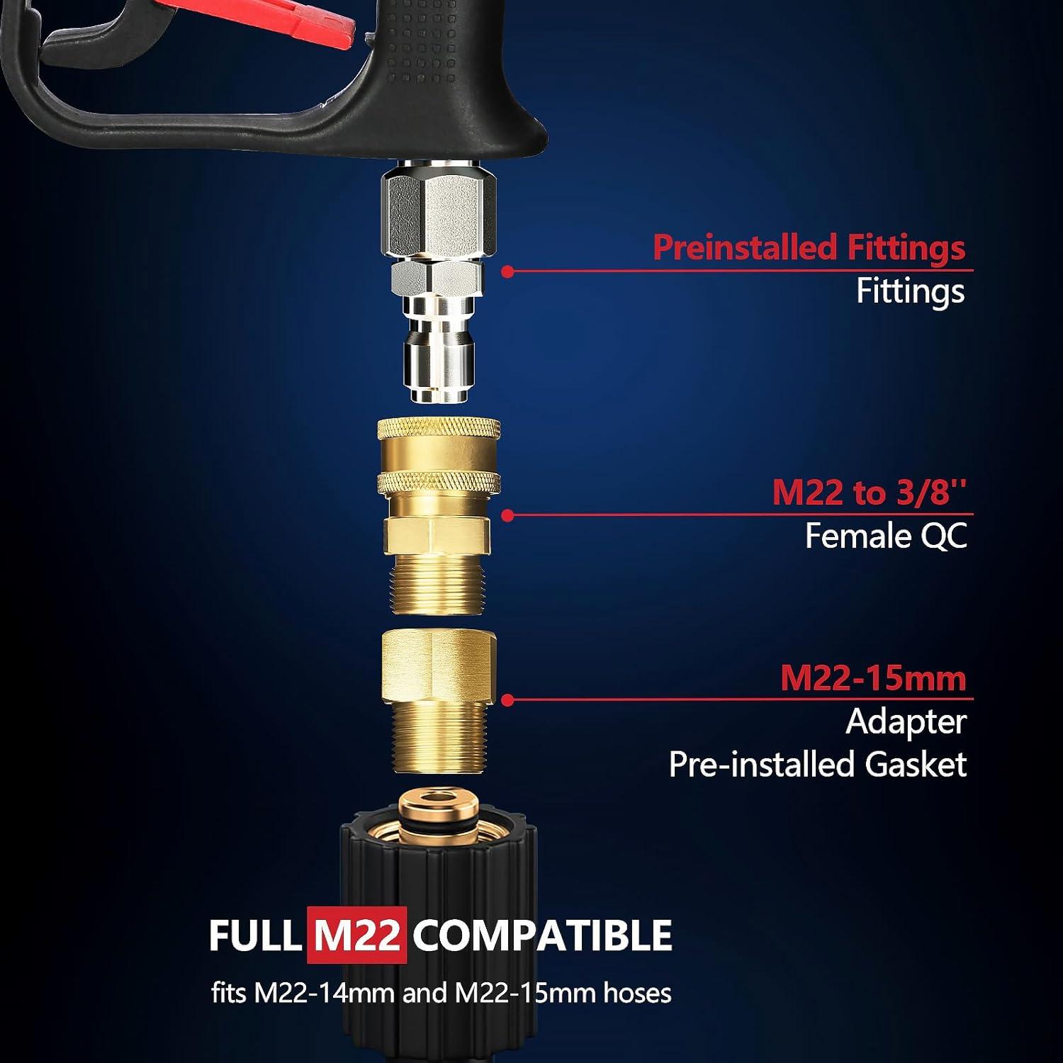Pistola de Lavadora a Presión EARLEAS 4000 PSI Corta Giratoria