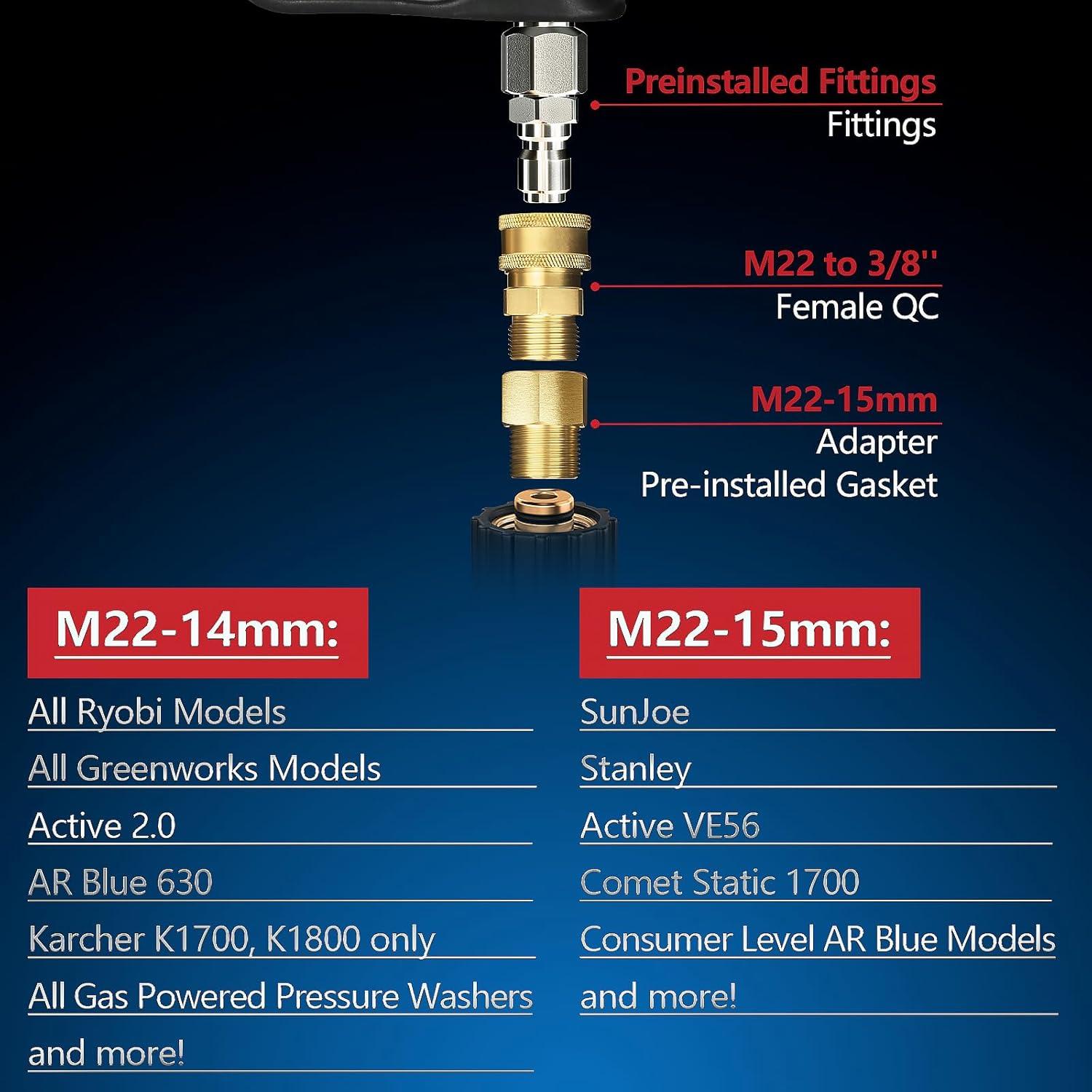 Pistola de Lavadora a Presión EARLEAS 4000 PSI Corta Giratoria