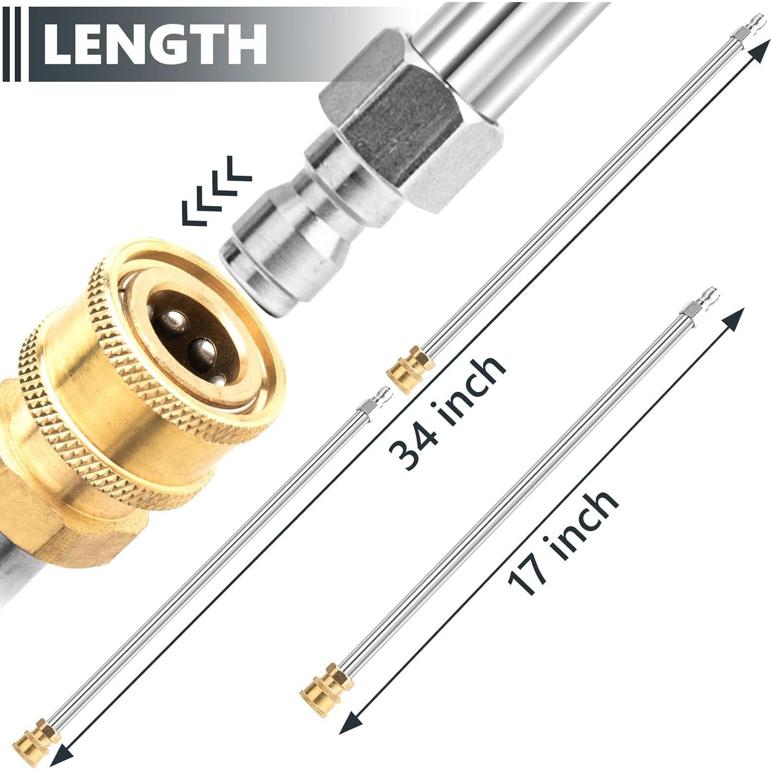 Varilla de Extensión EARLEAS para Lavadora a Presión 43 cm - 2 Piezas