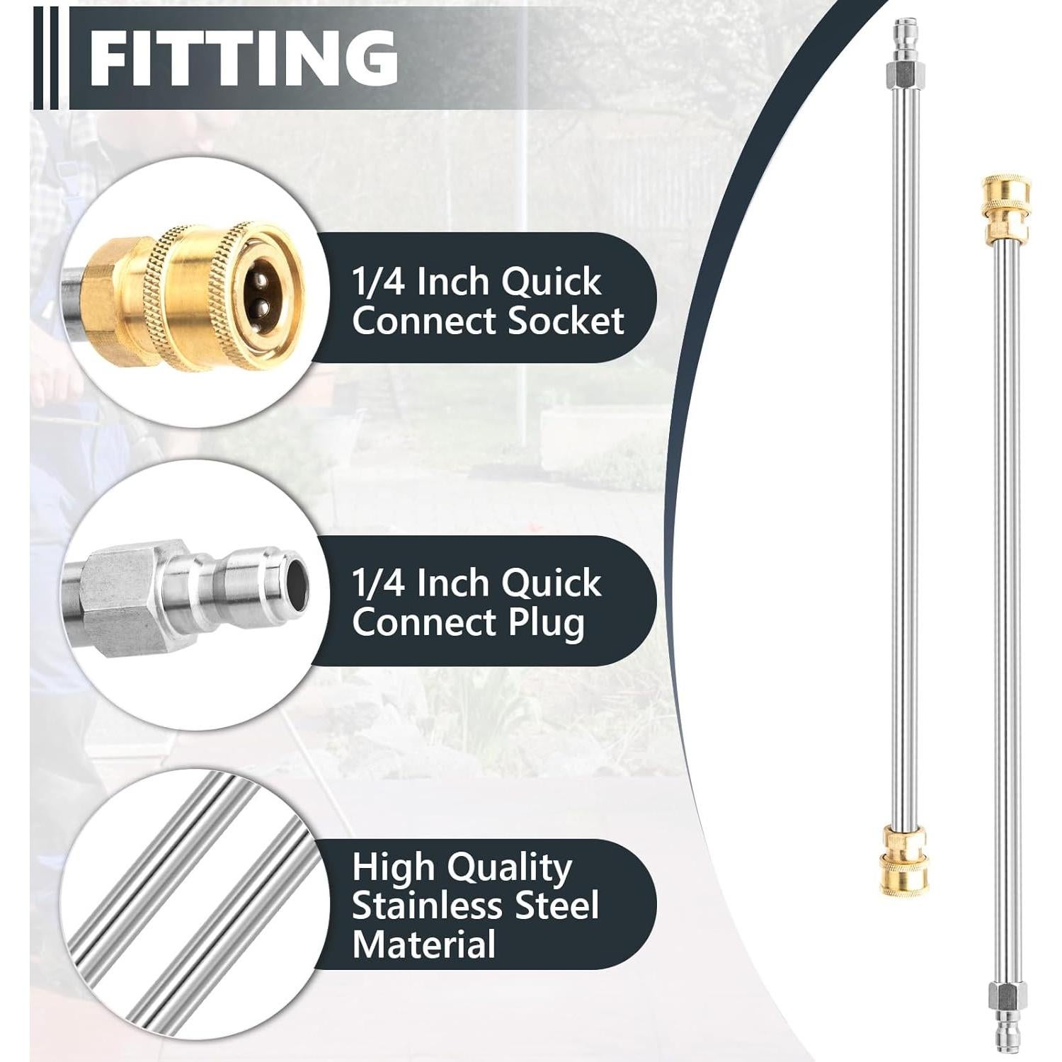 Varilla de Extensión EARLEAS para Lavadora a Presión 43 cm - 2 Piezas