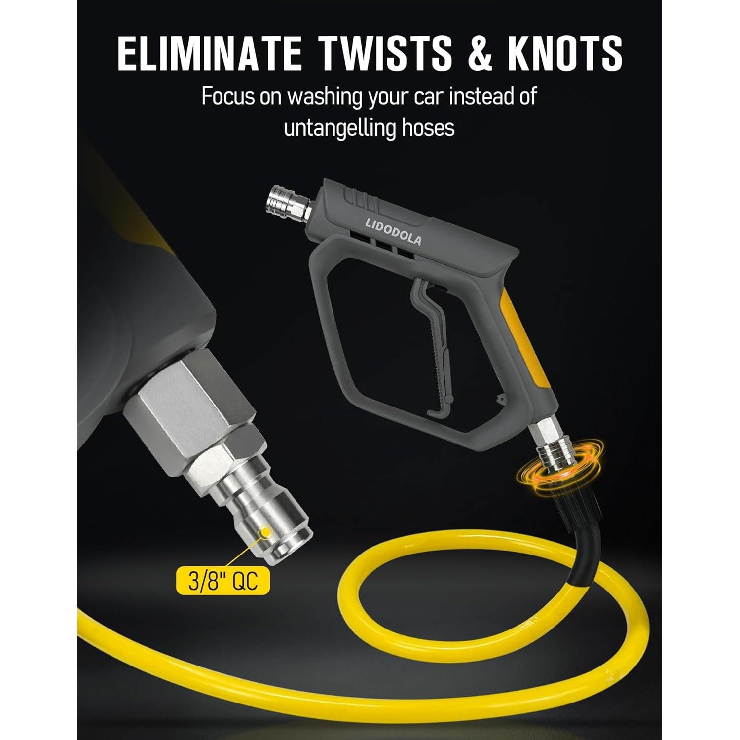 Pistola de Lavado a Presión Lidodola 5000 PSI con 5 Boquillas