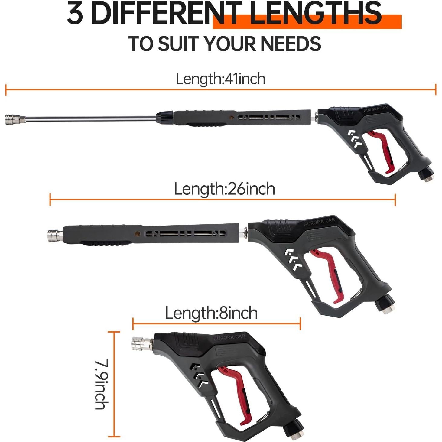 Pistola de Lavado a Presión AURORA CAR 5000 PSI 41"