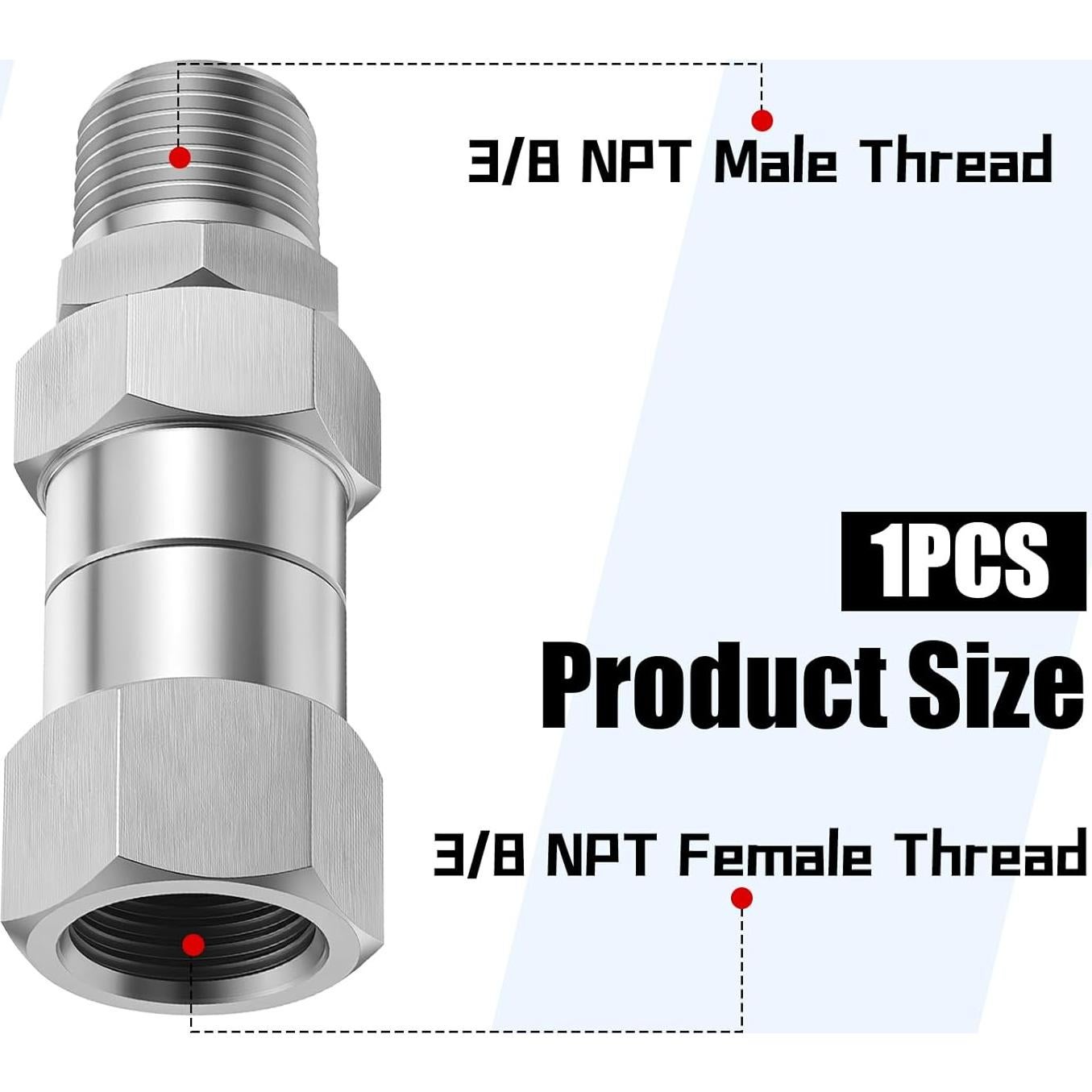 Conector Giratorio de Lavadora a Presión SynHHergyx 3/8" Inoxidable