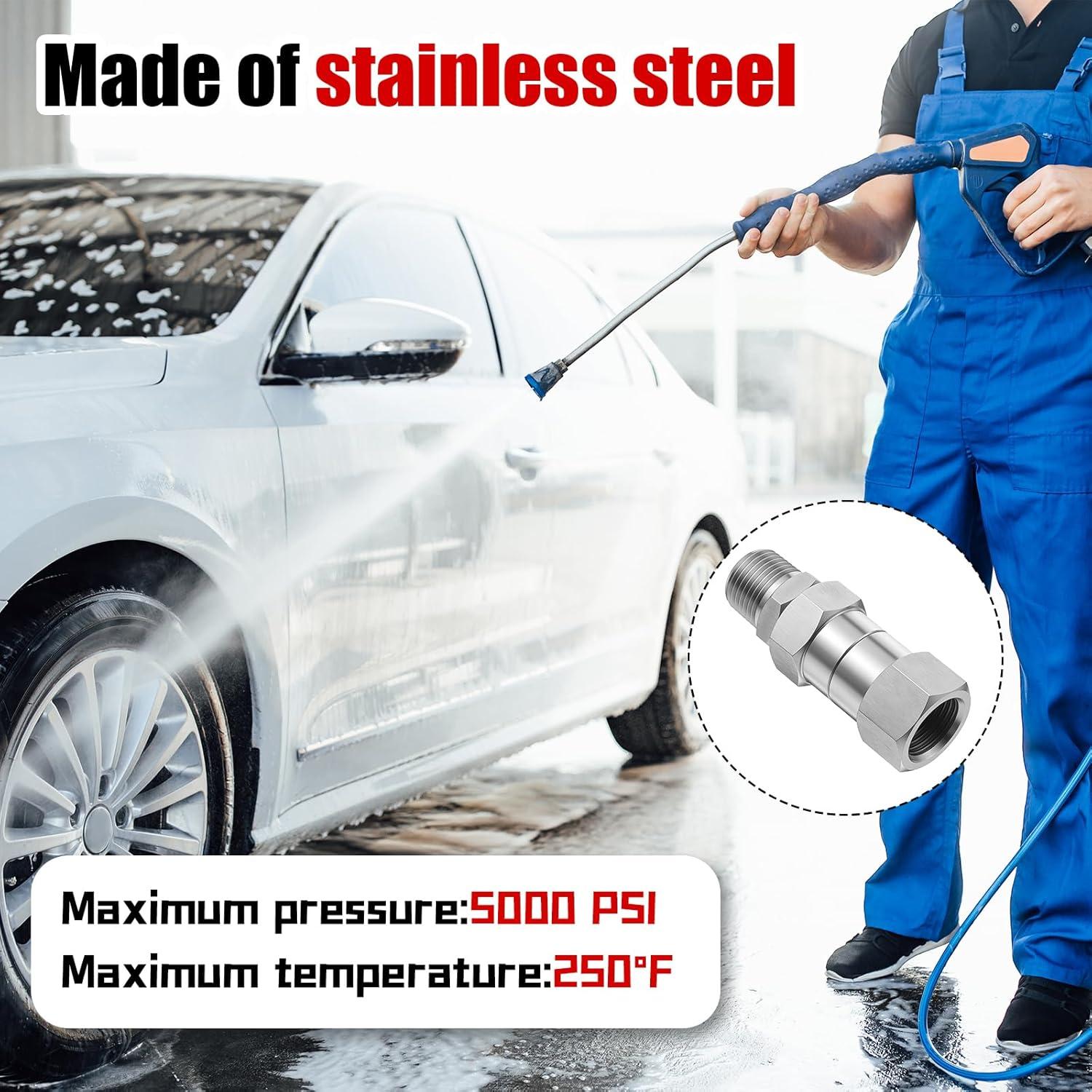 Conector Giratorio de Lavadora a Presión SynHHergyx 3/8" Inoxidable