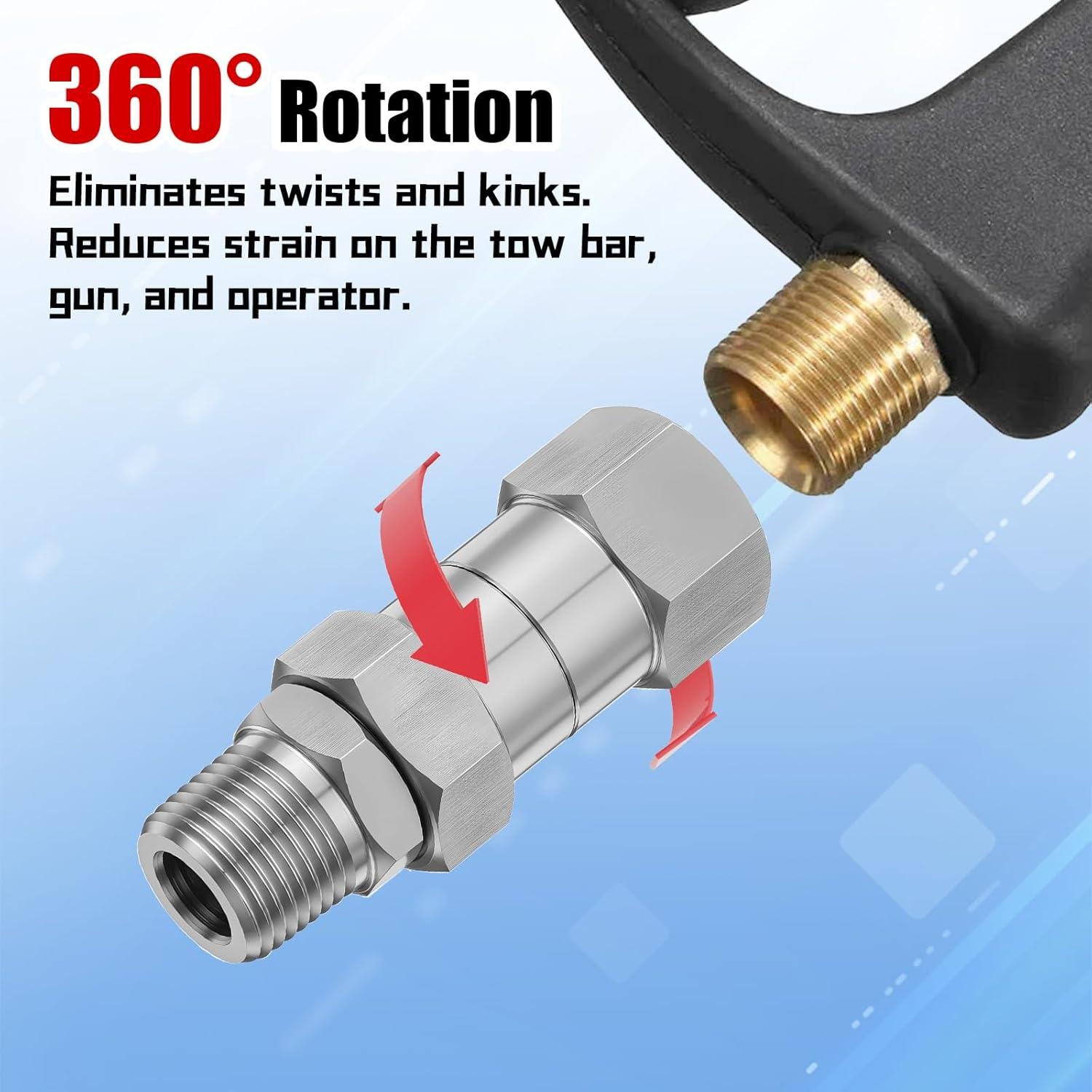 Conector Giratorio de Lavadora a Presión SynHHergyx 3/8" Inoxidable