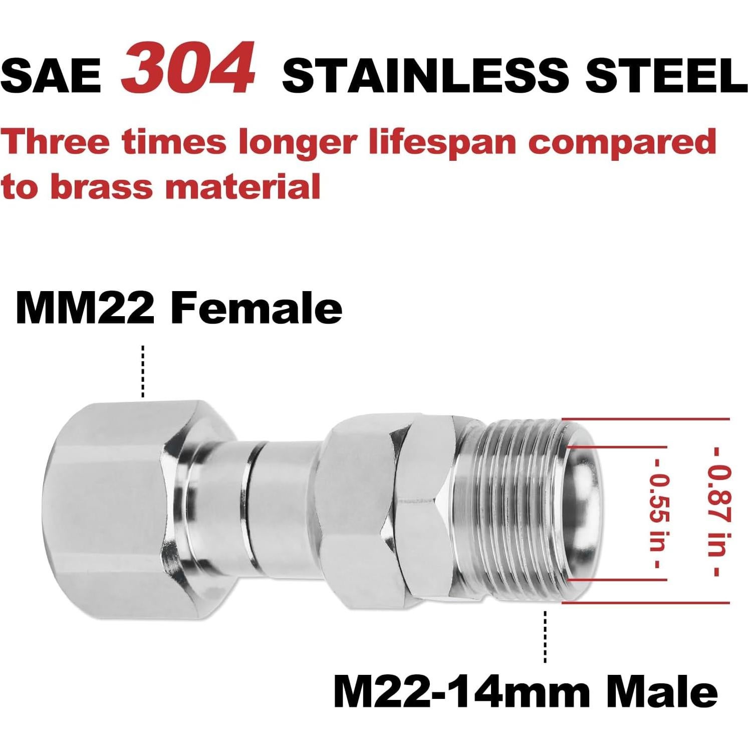 Conector Giratorio M22 14mm Joytrace 5000 PSI 360°