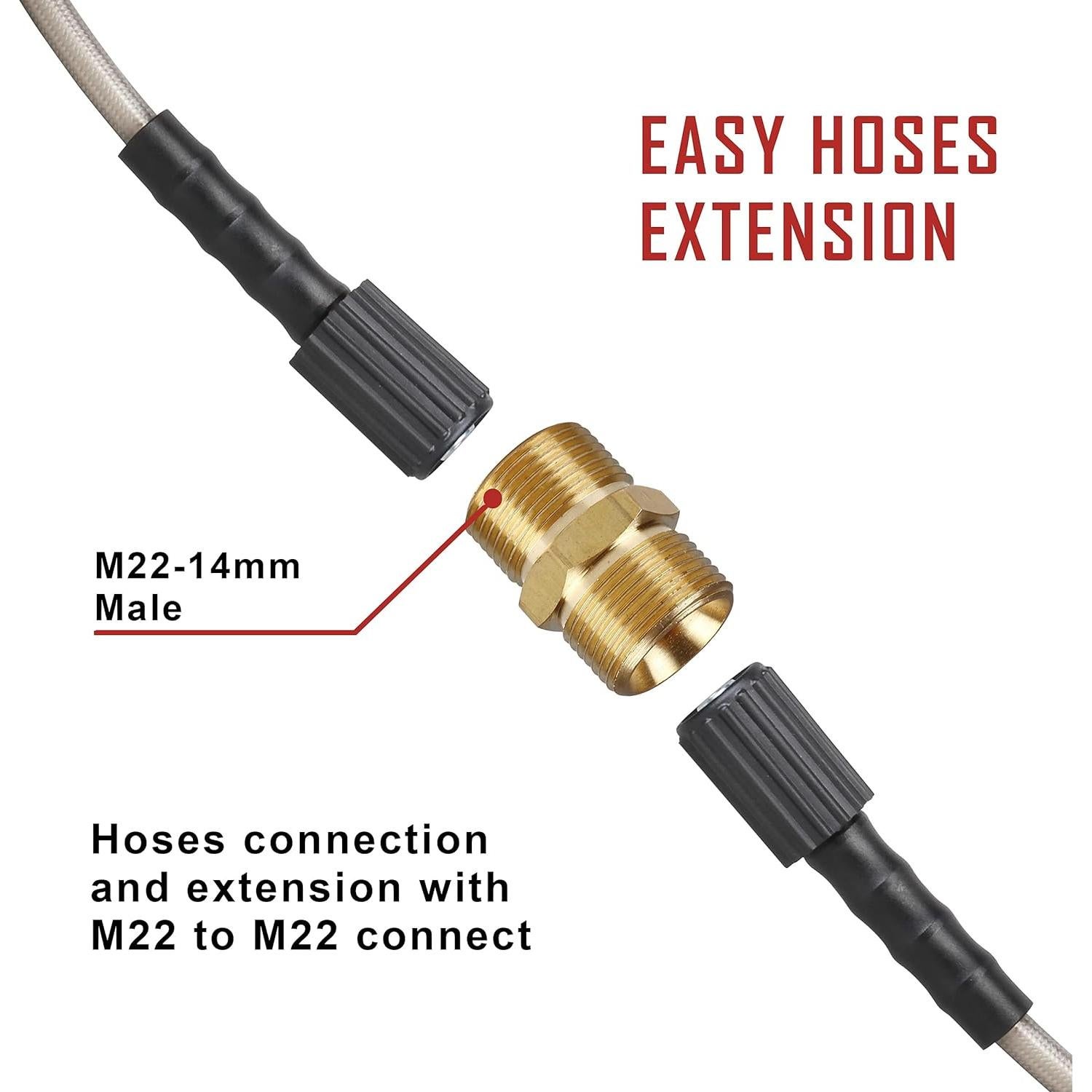 Juego de Adaptadores para Lavadora a Presión WOJET M22 14mm