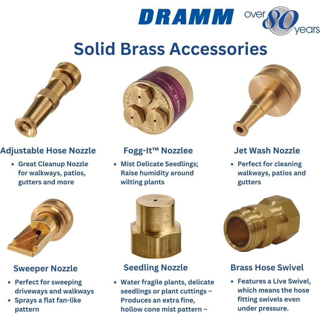 Conector Giratorio de Manguera Dramm 13825 de Latón - Alta Resistencia