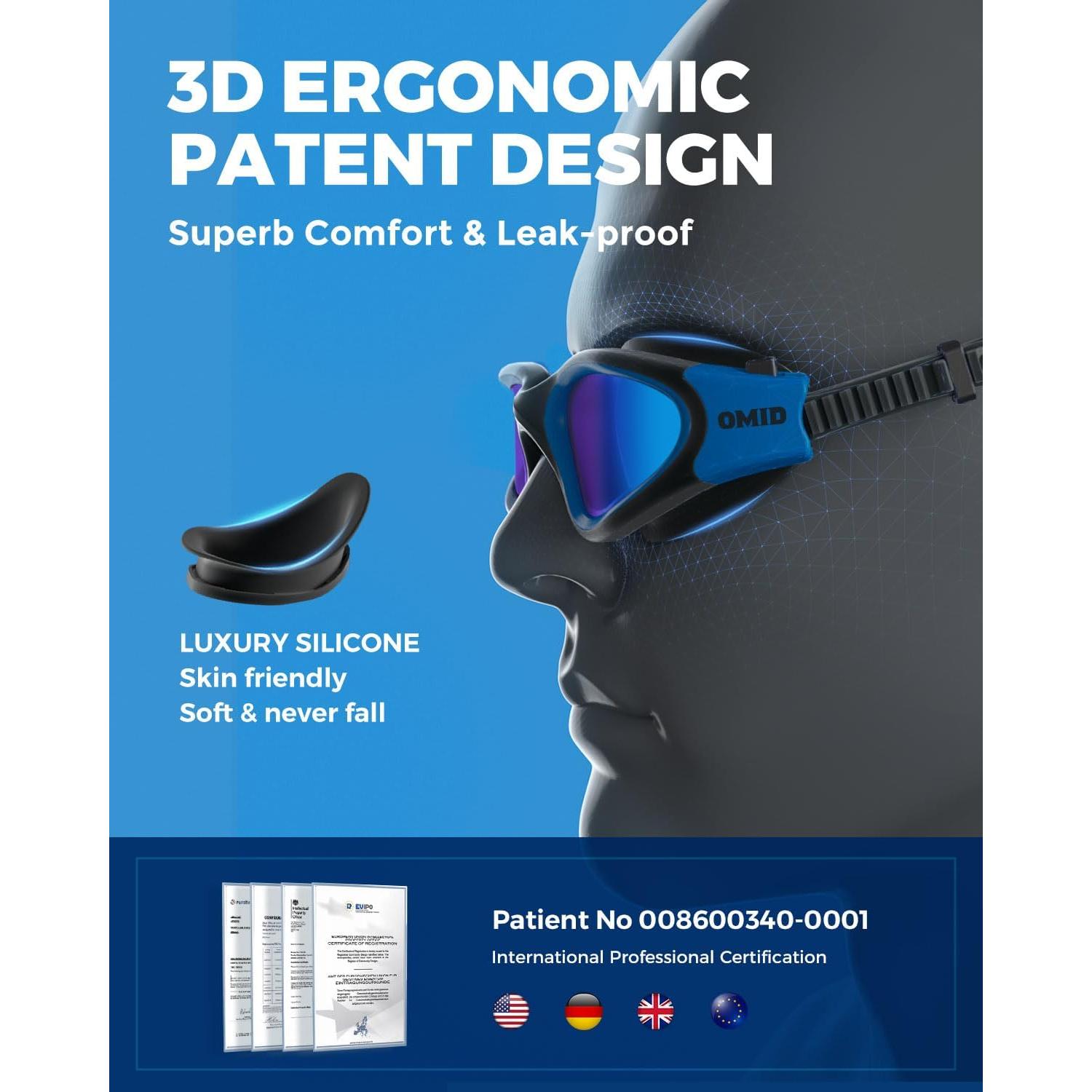 Gafas de natación OMID P2 polarizadas antiempañantes para hombres