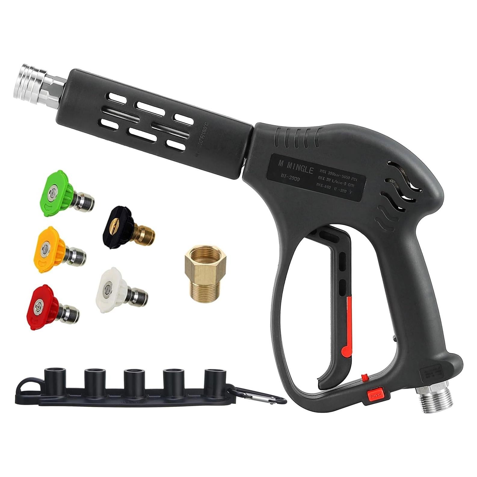 Pistola de Lavado a Presión M MINGLE Corta 5000 PSI 5 Boquillas