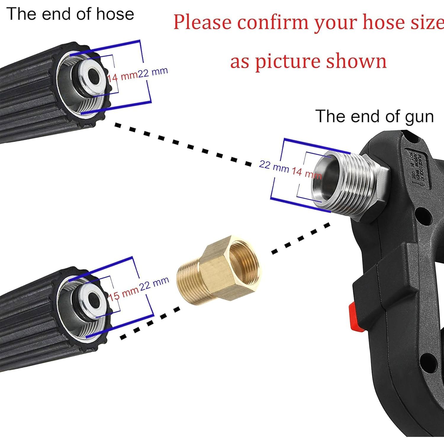 Pistola de Lavado a Presión M MINGLE Corta 5000 PSI 5 Boquillas