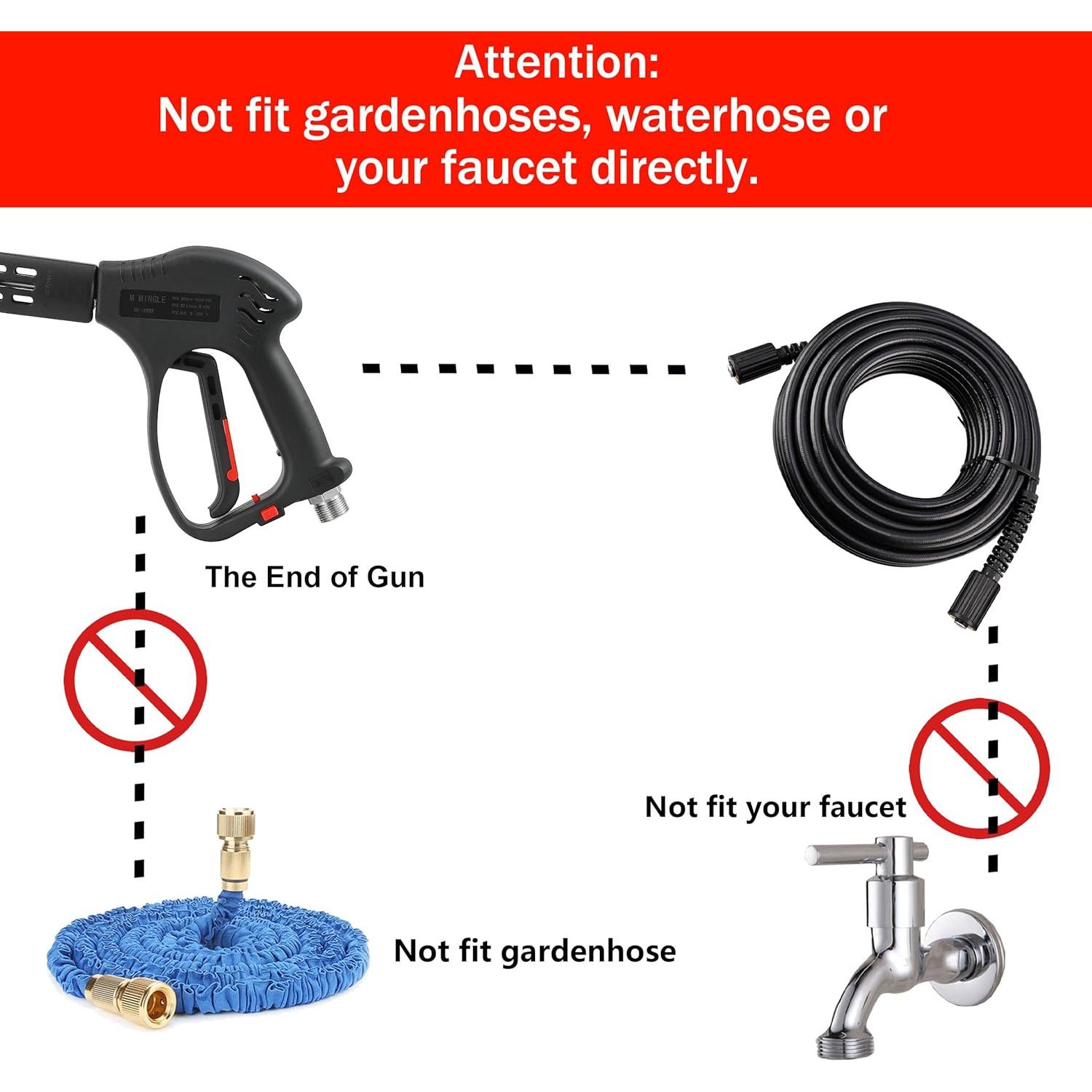 Pistola de Lavado a Presión M MINGLE Corta 5000 PSI 5 Boquillas