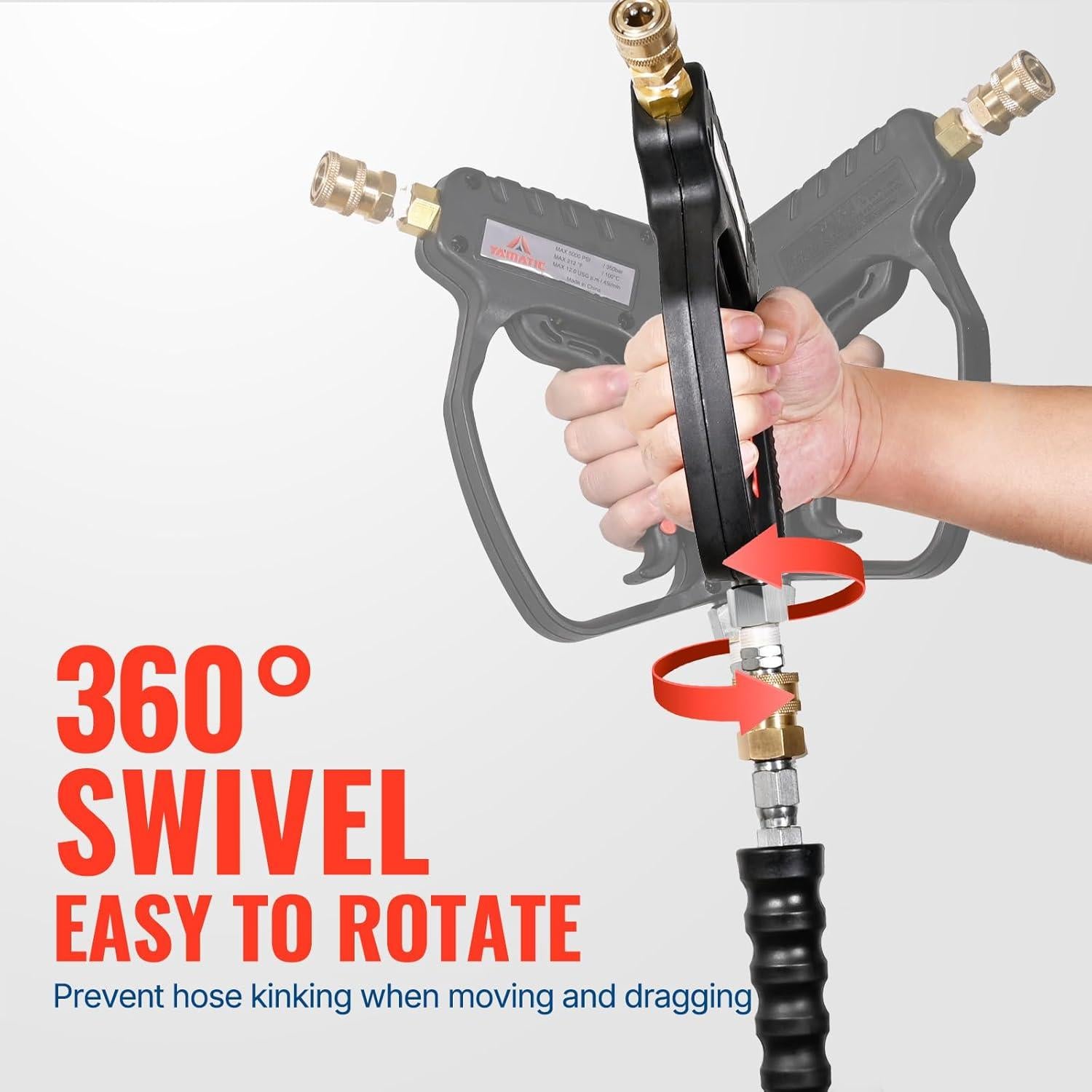 Pistola de Lavadora a Presión YAMATIC Corto 5000 PSI Acero Inoxidable