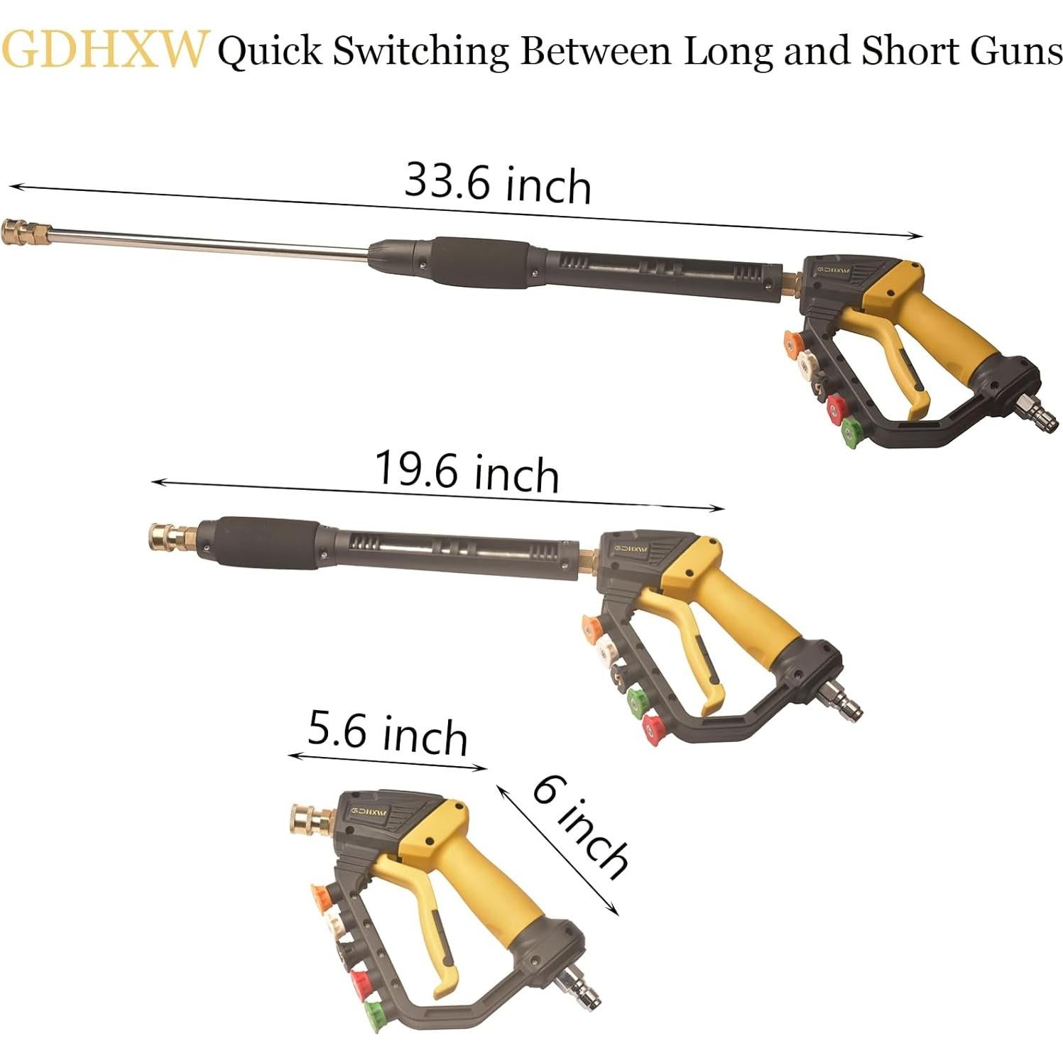 Pistola de Lavado a Presión GDHXW 5000 PSI con 5 Boquillas