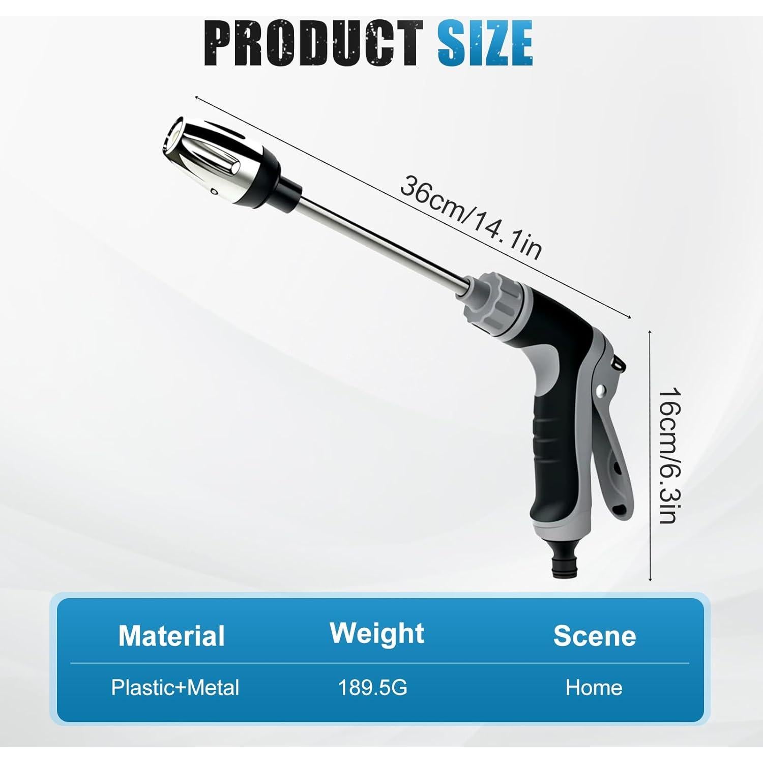 Limpiadora a Presión Water Blitz 2025, 360° Ajustable, 1.27 cm