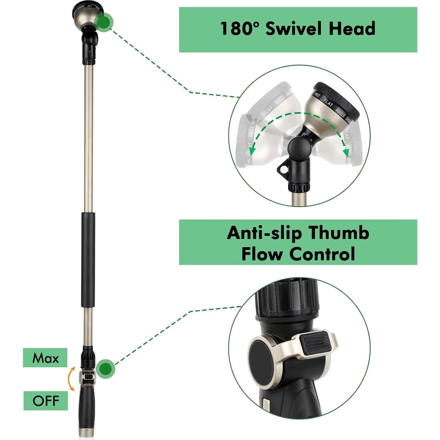 Varilla de Riego Larga Restmo 91 cm con 10 Patrones de Riego