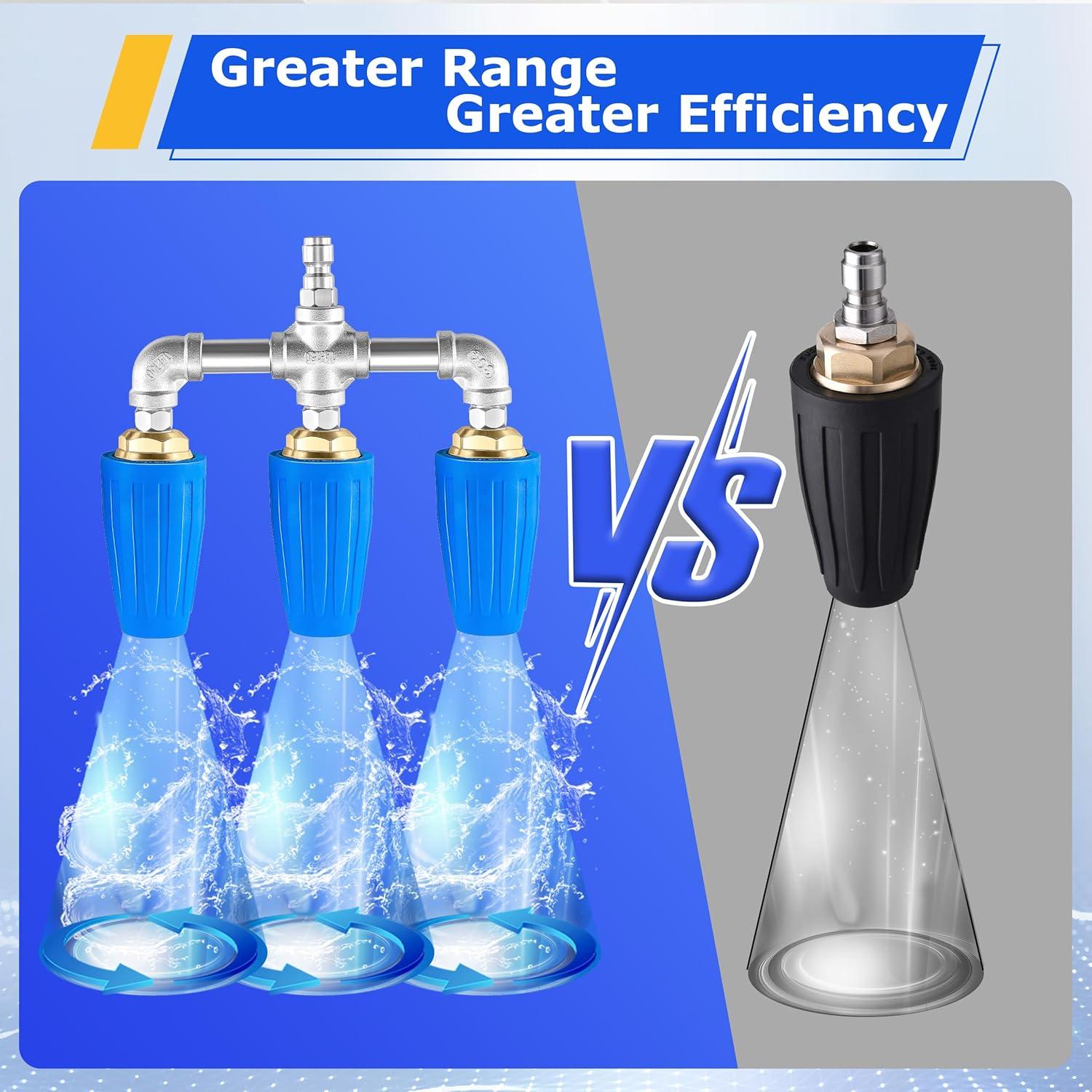 Boquilla Turbo Triple TasuoX 4000 PSI 3 en 1 para Lavadora