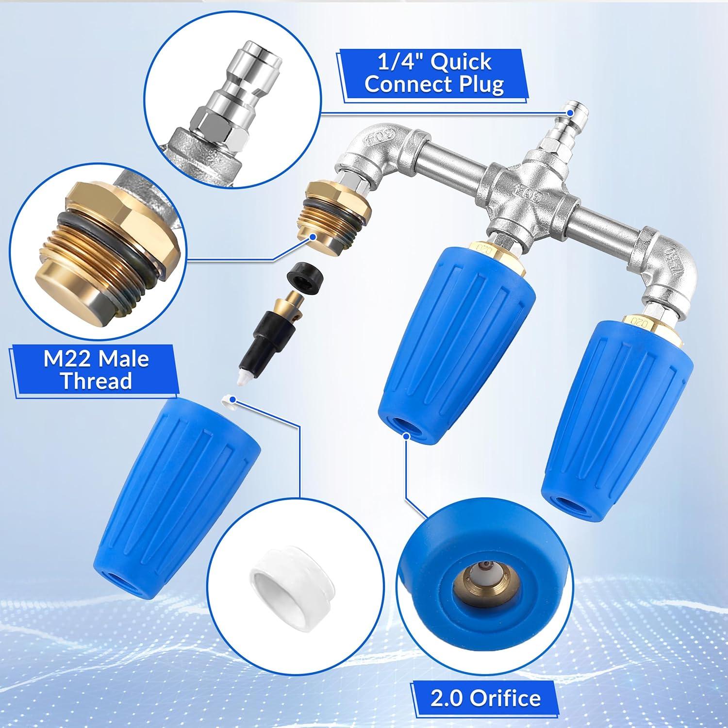 Boquilla Turbo Triple TasuoX 4000 PSI 3 en 1 para Lavadora