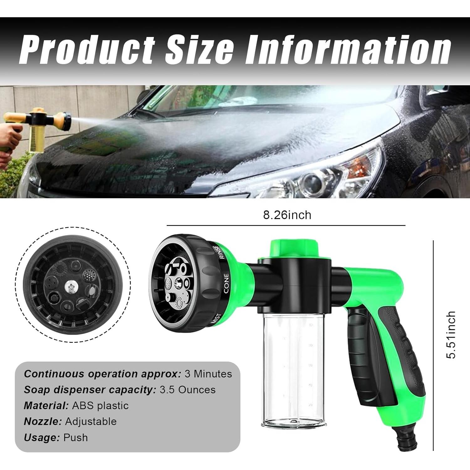 Boquilla de Lavado de Autos Wevdn, Alta Presión 8 Patrones Verde