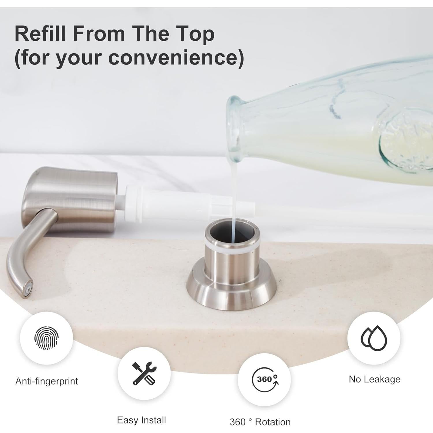 Dispensador de Jabón GAGALIFE Niquelado Cepillado 502ml