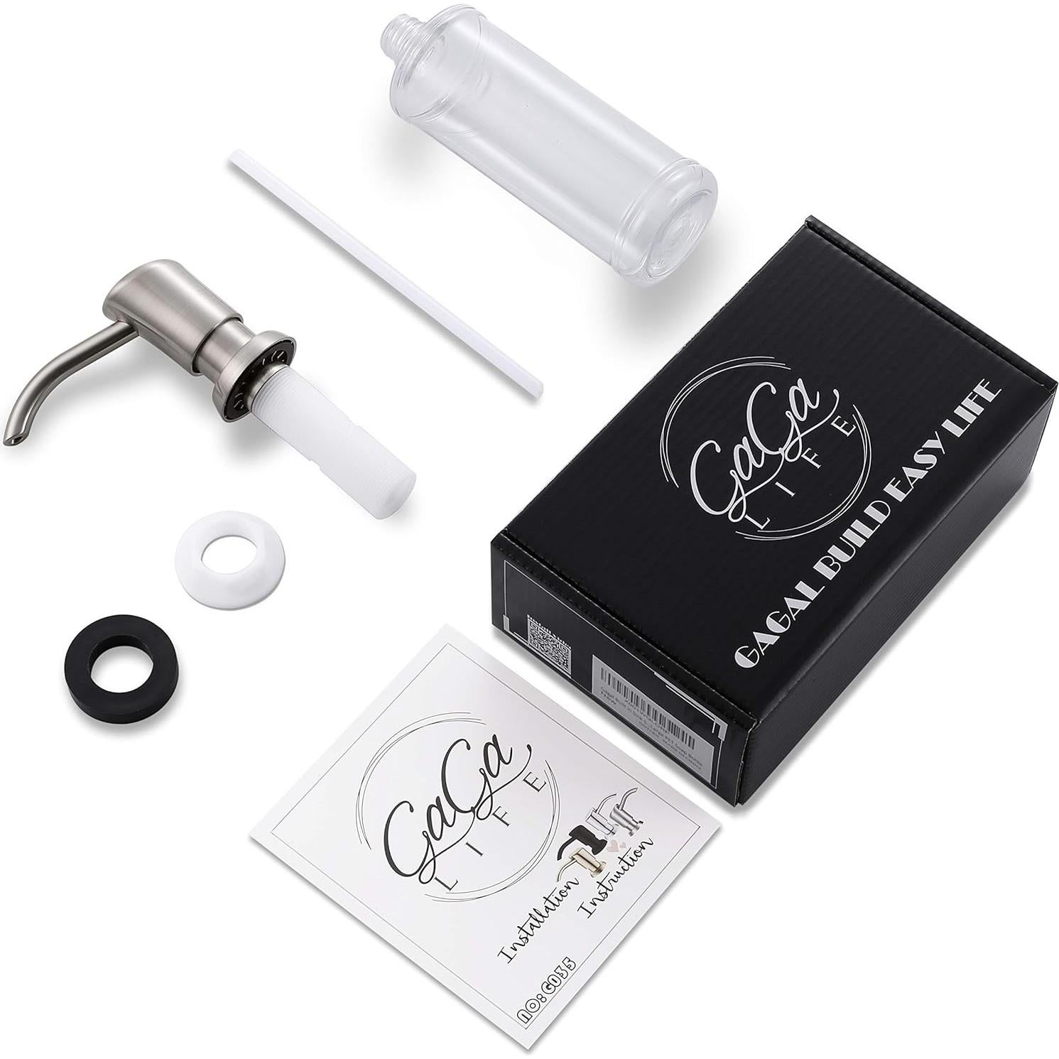 Dispensador de Jabón GAGALIFE Niquelado Cepillado 502ml