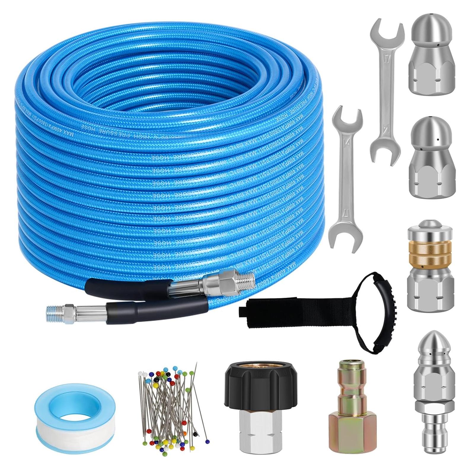 Kit de Jetter de Alcantarillado Zejoot 30.48 m 5800 PSI Azul