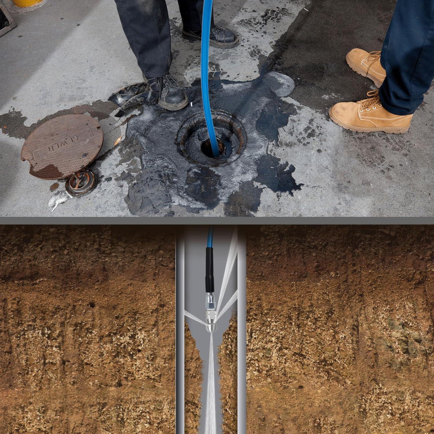 Kit de Jetter de Alcantarillado Zejoot 30.48 m 5800 PSI Azul