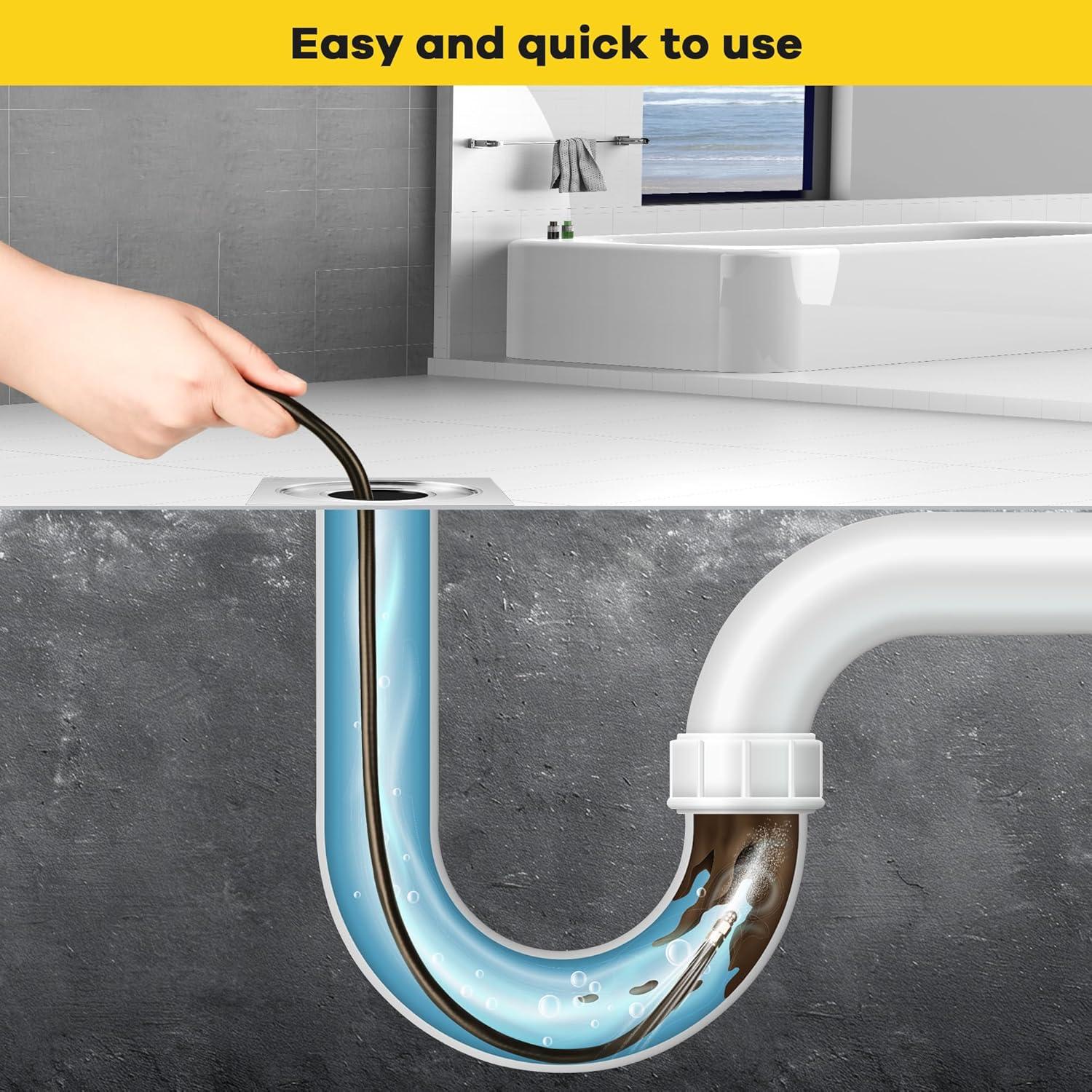 Kit Jetter de Drenaje STARREY 30.48m 5800PSI Manguera y Boquillas