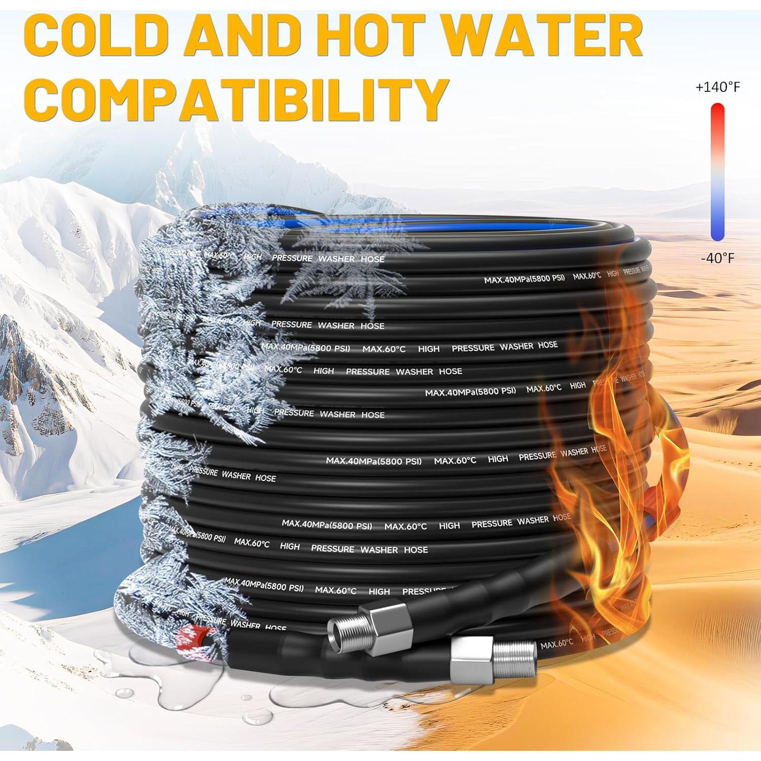 Kit de Jetter de Alcantarillado TUTULUCK 15m 5800PSI 3 Boquillas