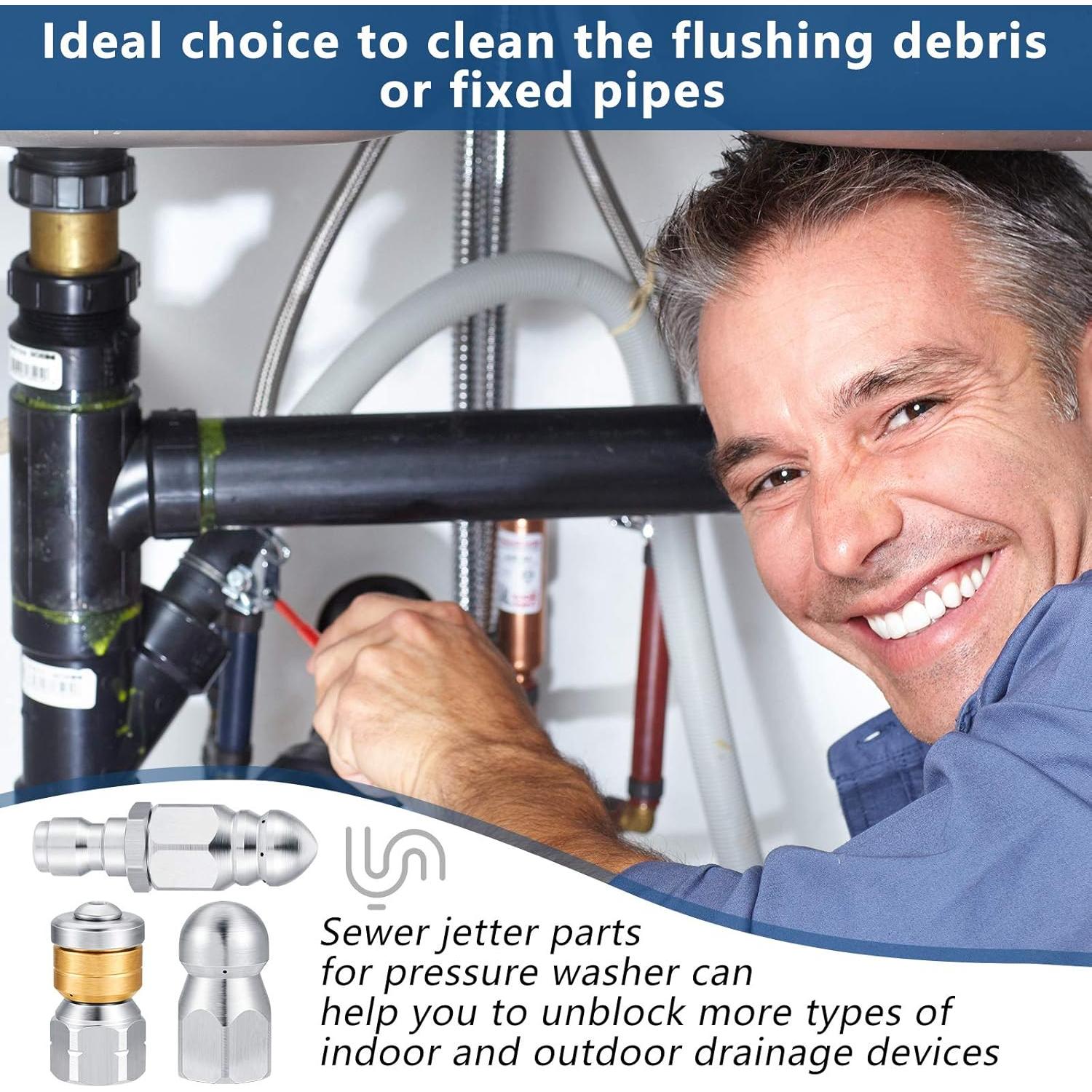 Kit de Boquillas para Limpiadora a Presión Honoson 3 Pcs Acero Inoxidable