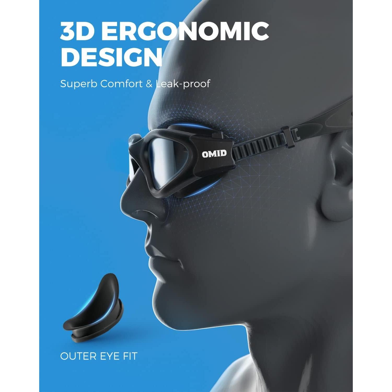 Gafas de natación OMID polarizadas antiempañantes para adultos