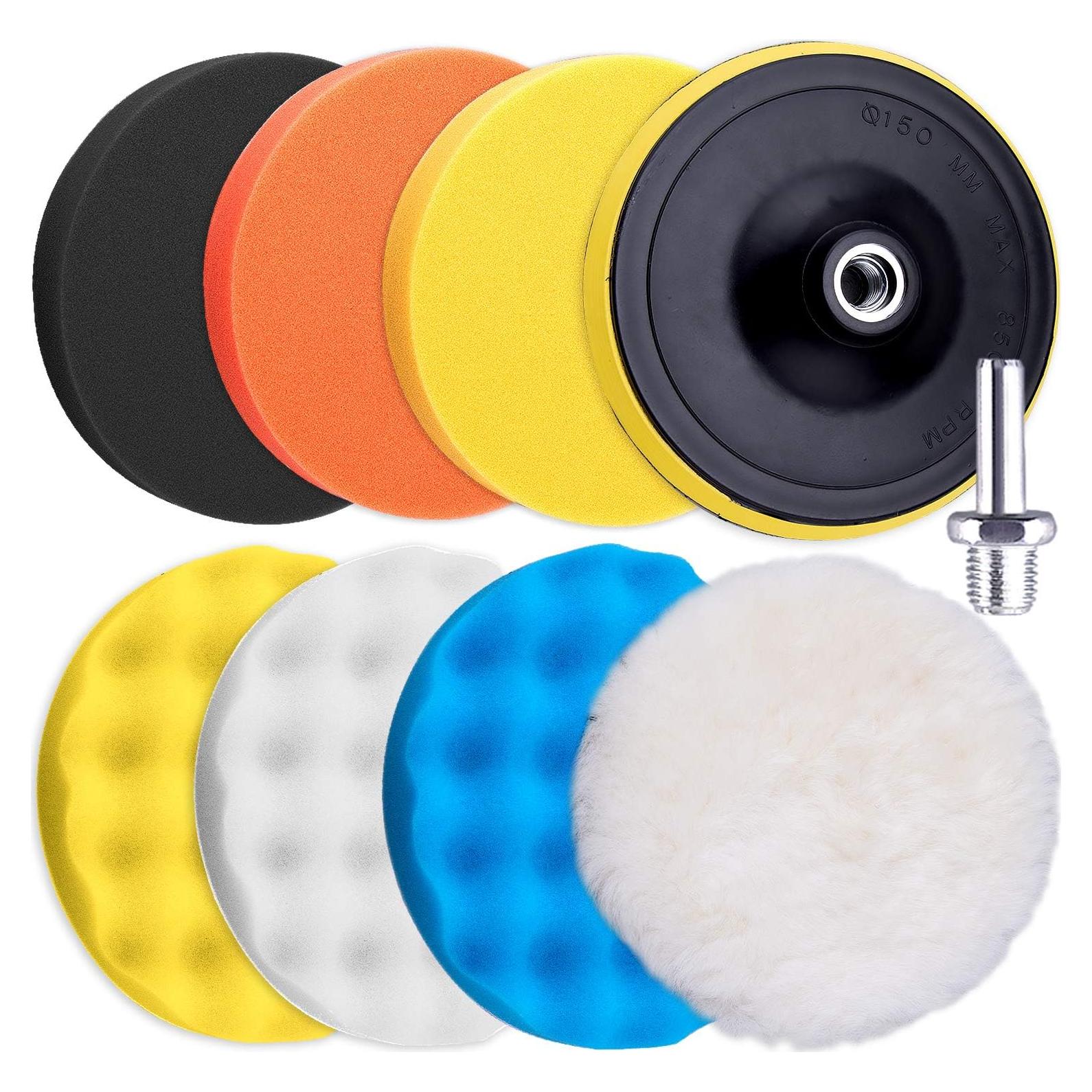 Kit de 9 Almohadillas de Pulido SIQUK 3 Pulgadas Espuma