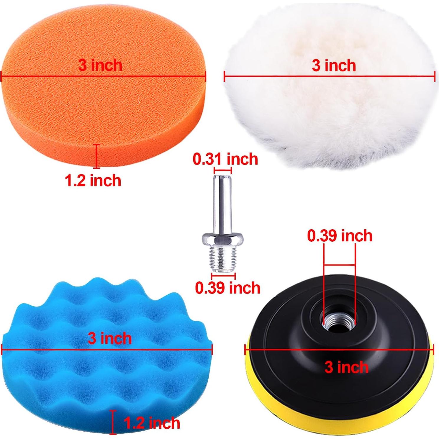 Kit de 9 Almohadillas de Pulido SIQUK 3 Pulgadas Espuma