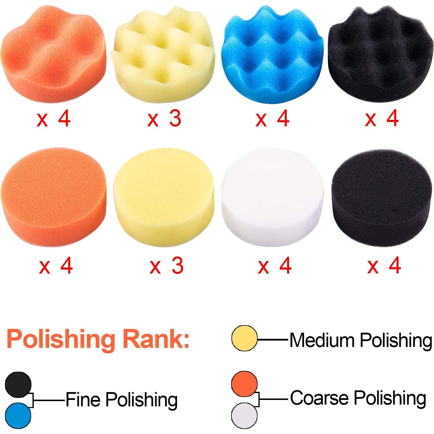 Kit de Almohadillas de Pulido SIQUK 38 Piezas 7.62 cm