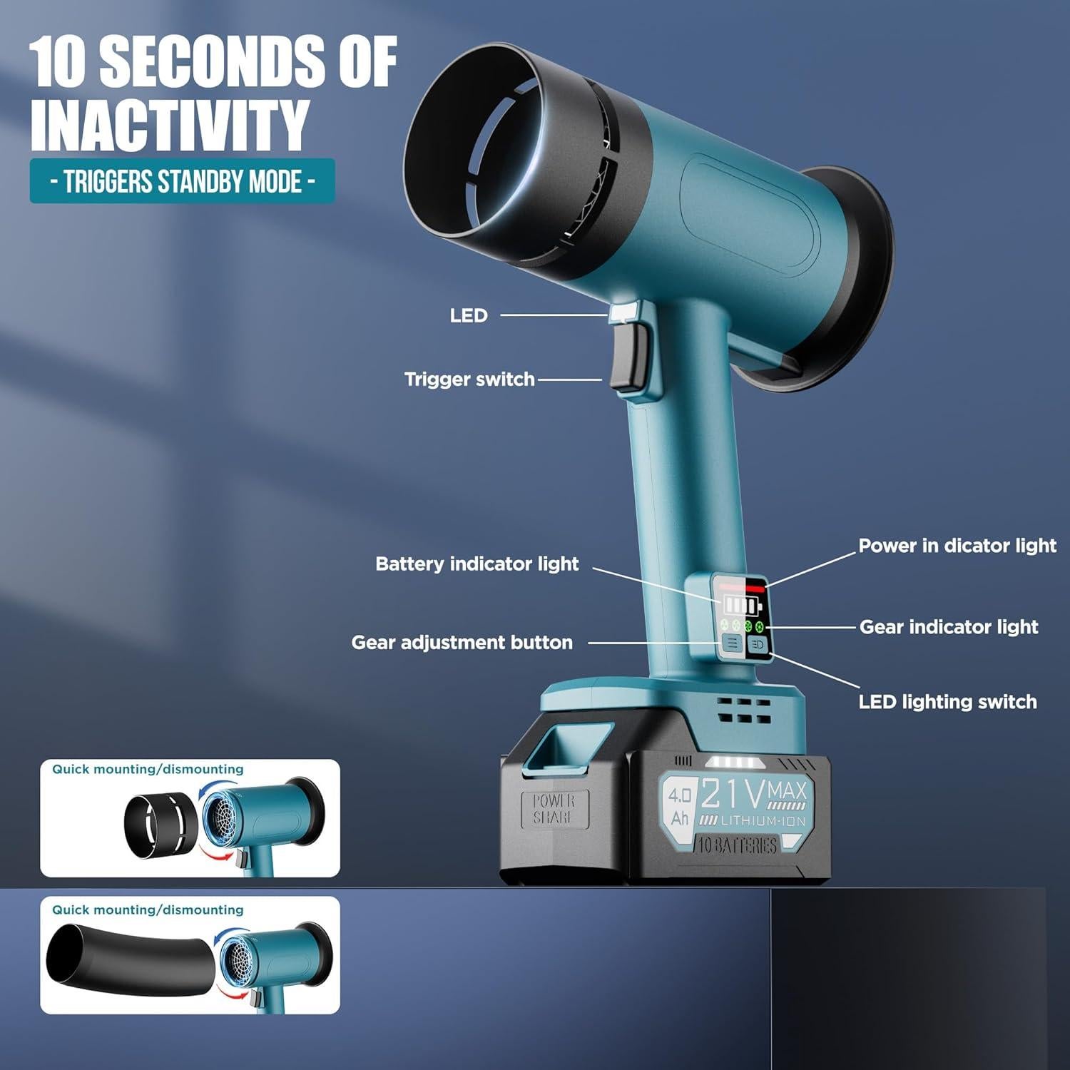 Secador de Coche Hamos TF64E 670CFM 4 Velocidades 1.84kg