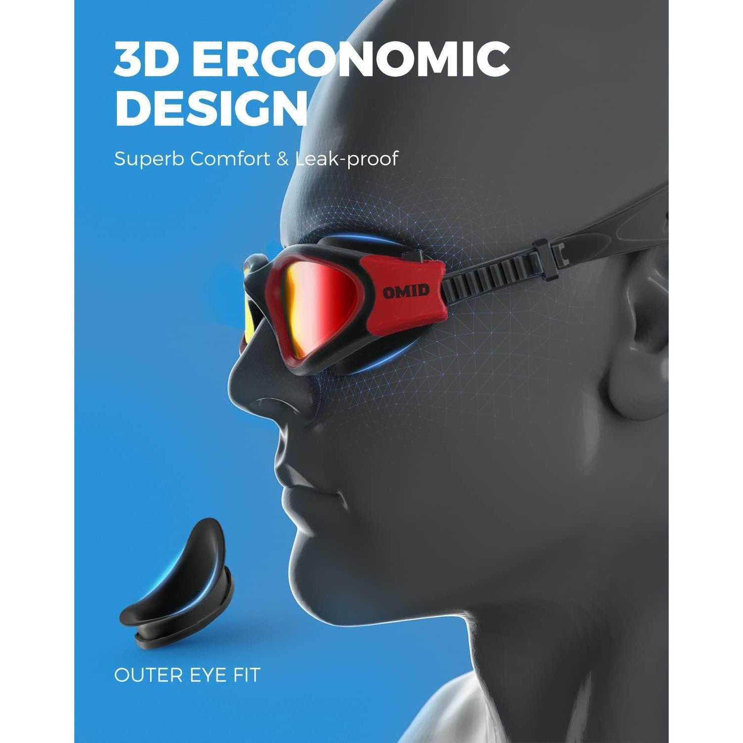 Gafas de natación OMID, polarizadas, antiempañantes, unisex