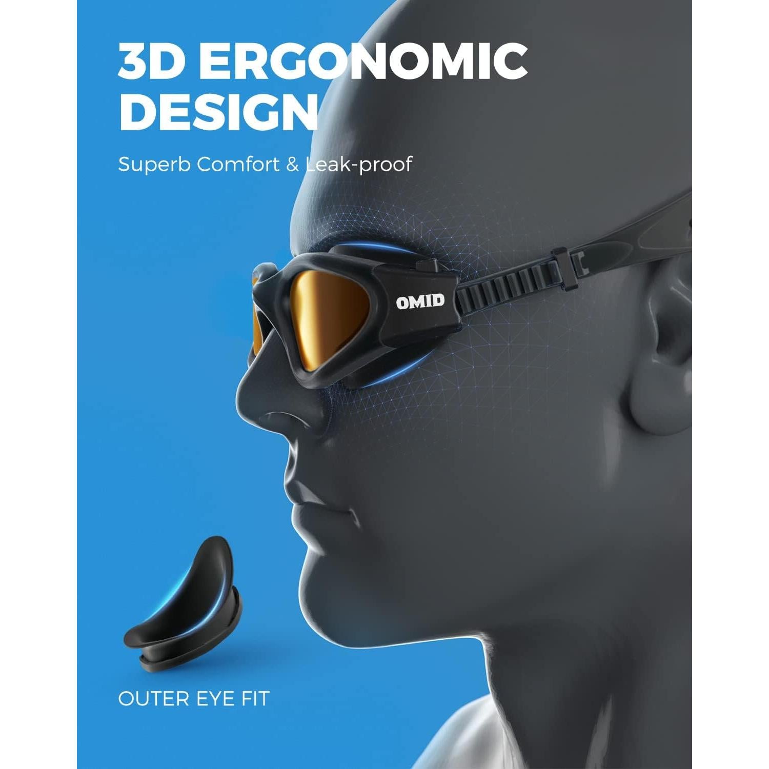 Gafas de natación OMID polarizadas antiempañantes para adultos