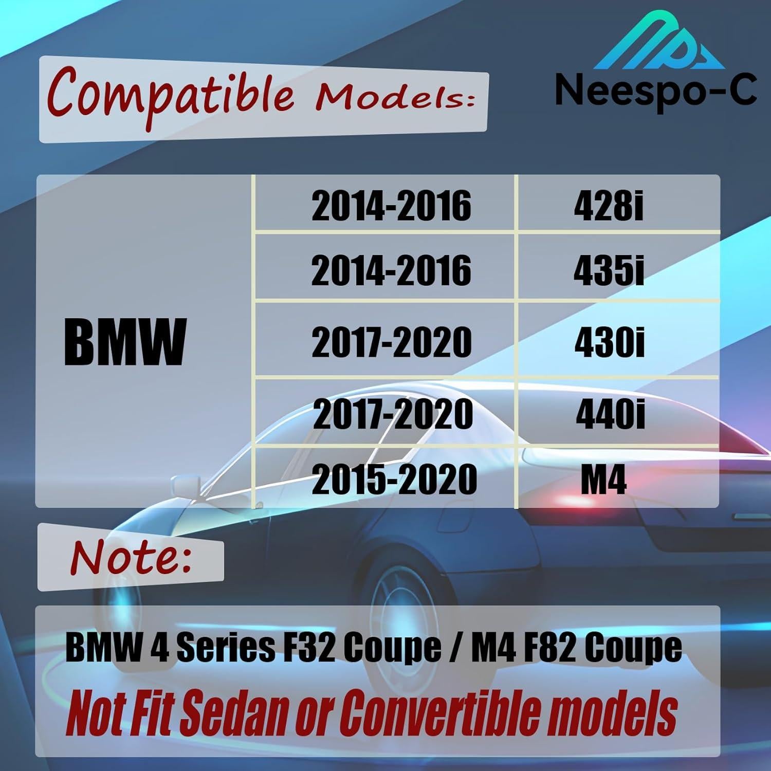 Alerón Trasero BMW Serie 4 F32 M4 F82 Coupe 2014-2020 Negro