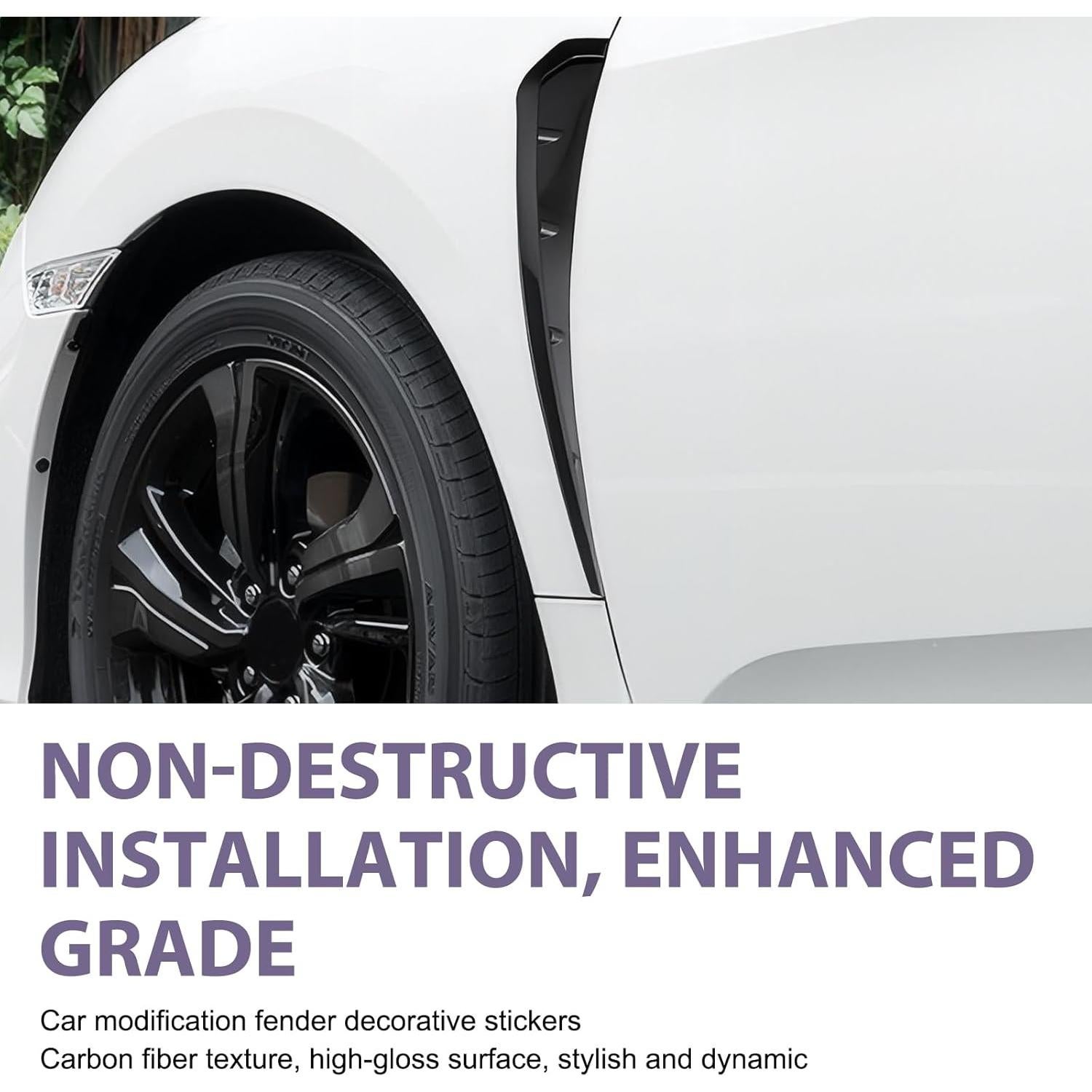 Ventilaciones Laterales de Guardabarros Qurbuns 2 PCS Negro