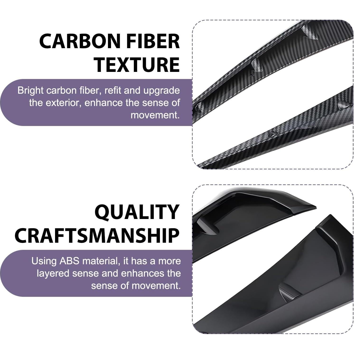 Ventilaciones Laterales de Guardabarros Qurbuns 2 PCS Negro