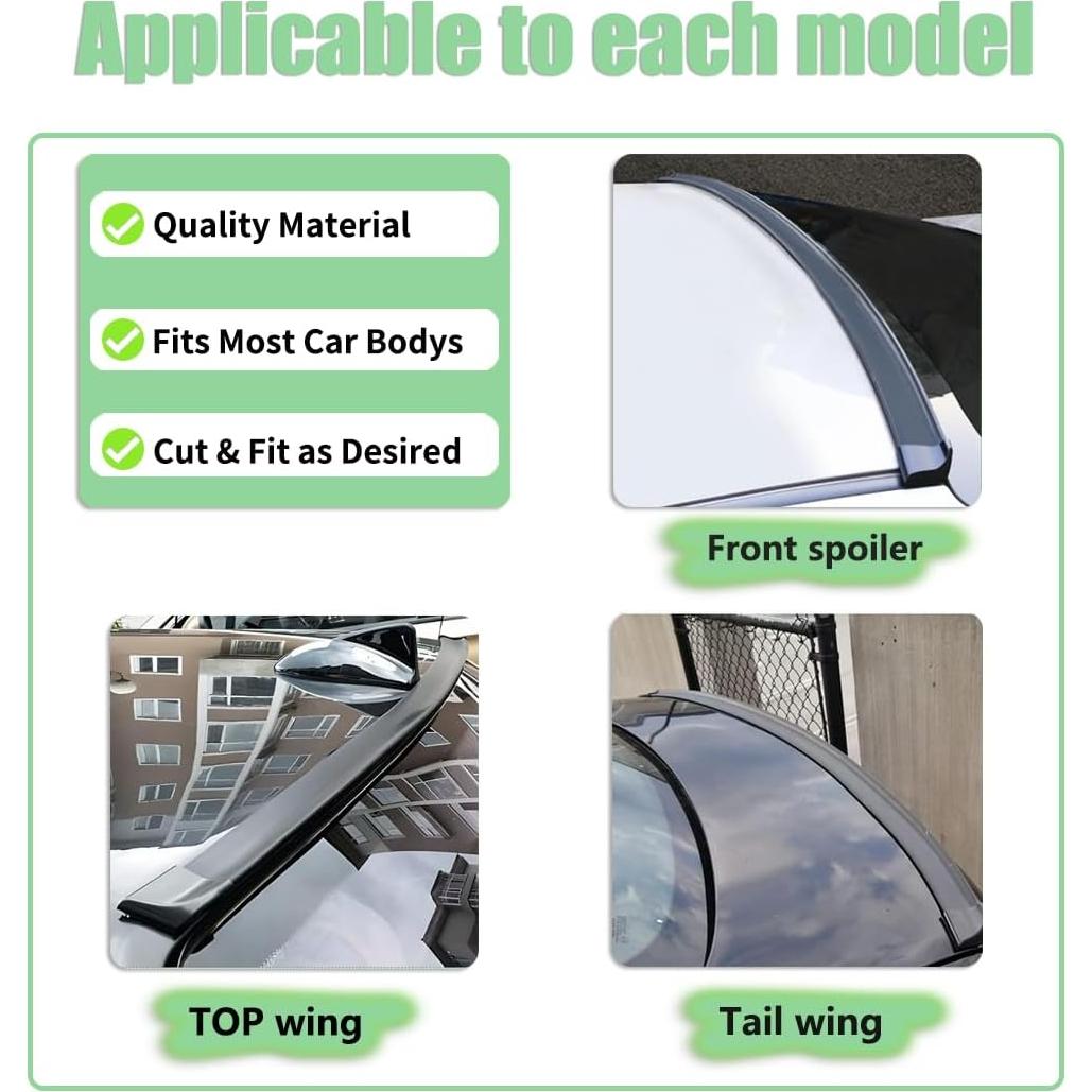 Kit de alerón trasero Ziciner para maletero de coche 140x4.5cm