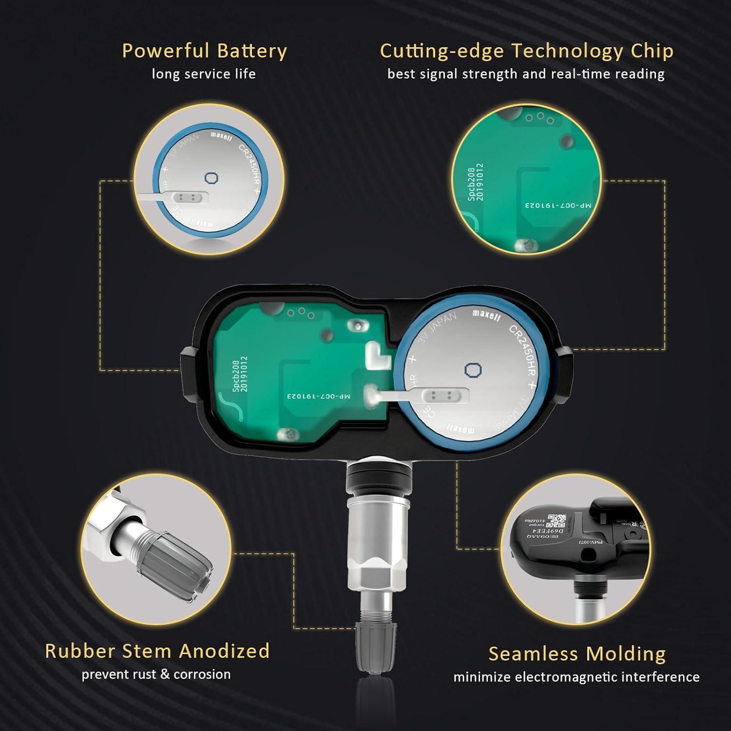 Sensor TPMS Marsflex 42607-33021 para Toyota y Lexus - Juego de 4