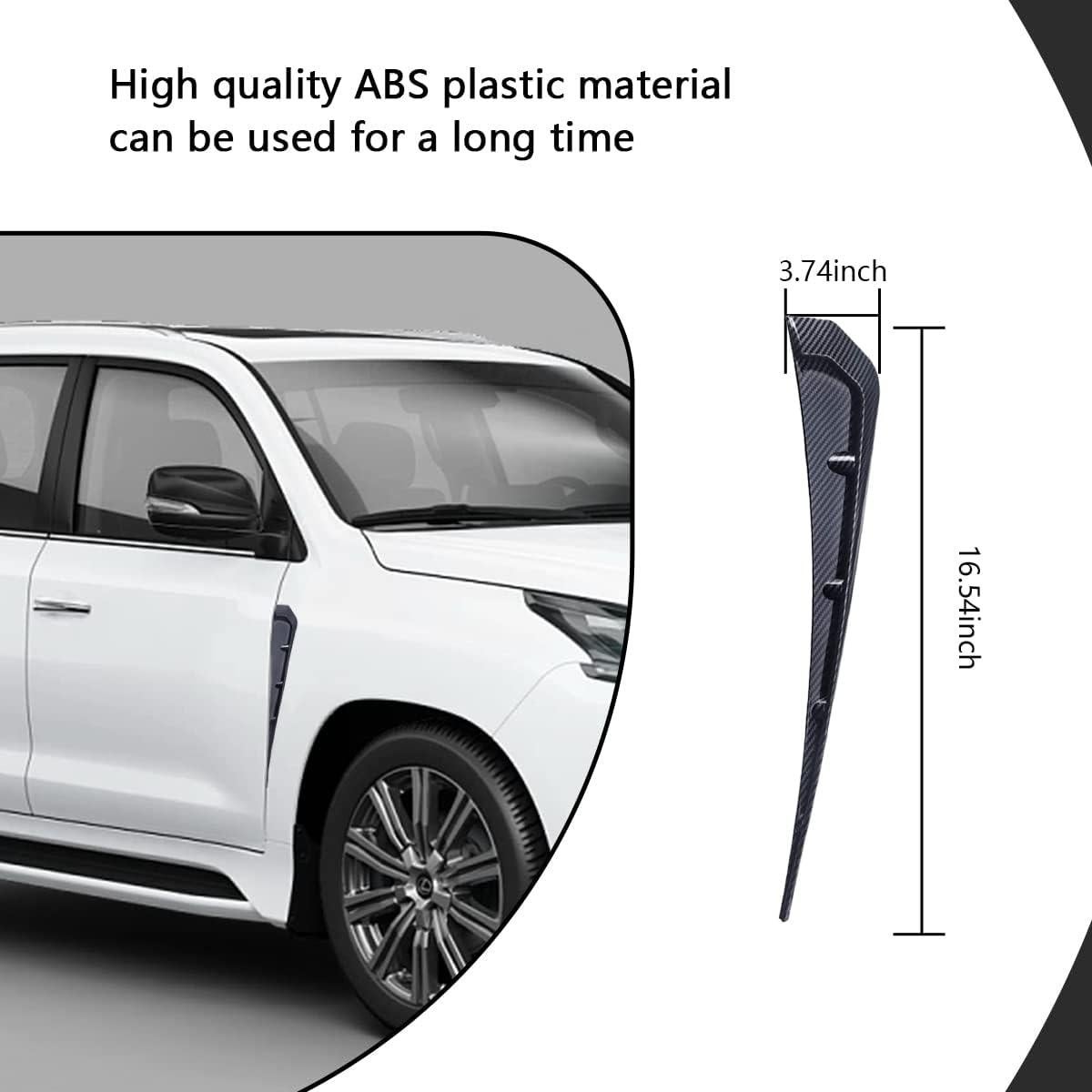 Ventilaciones Laterales de Guardabarros Ziciner 42x9.4cm PVC Carbono
